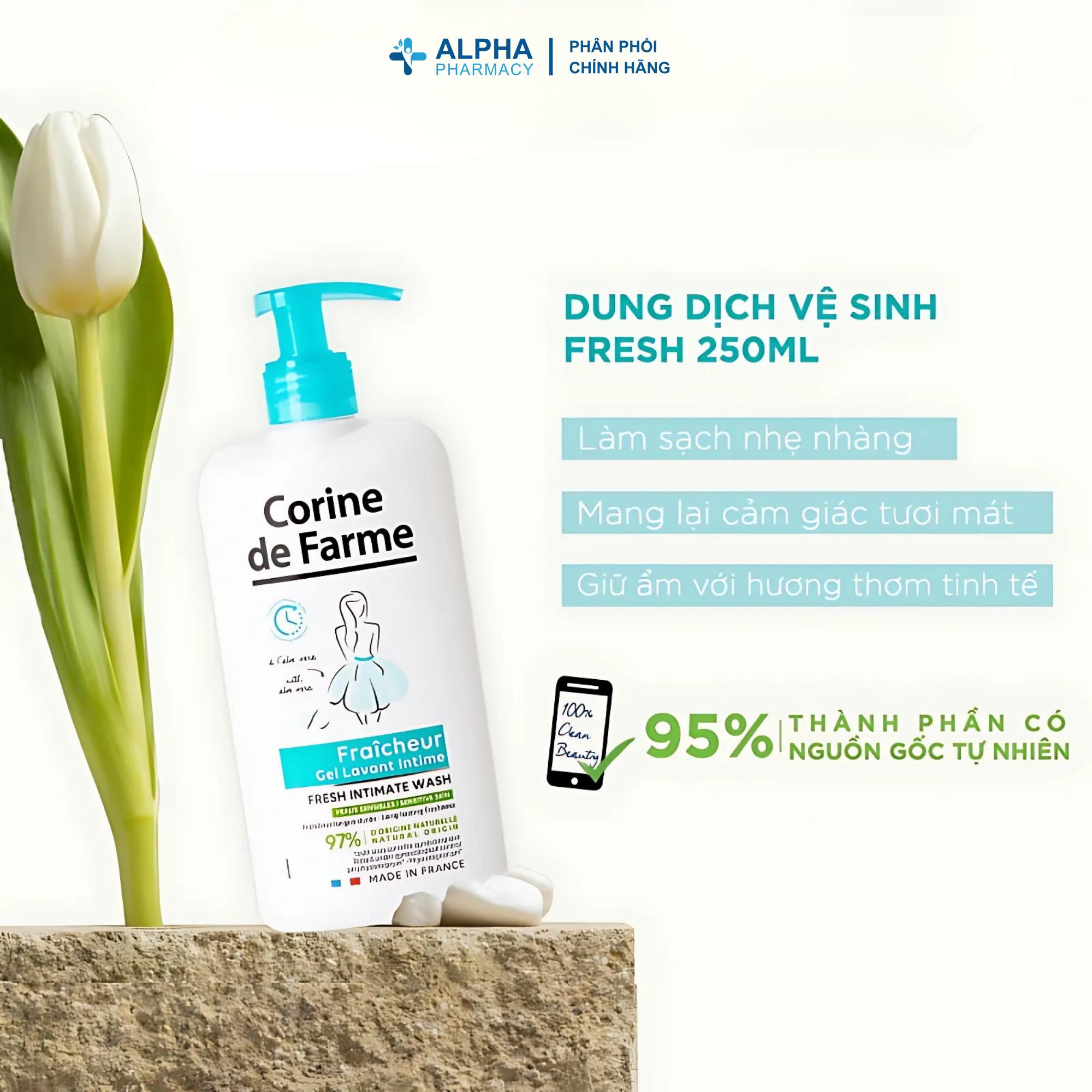 Dung Dịch Vệ Sinh Phụ Nữ Corine De Farme Fresh Intimate Wash Tươi Mát, Giảm Mùi – 250ml - Image 4
