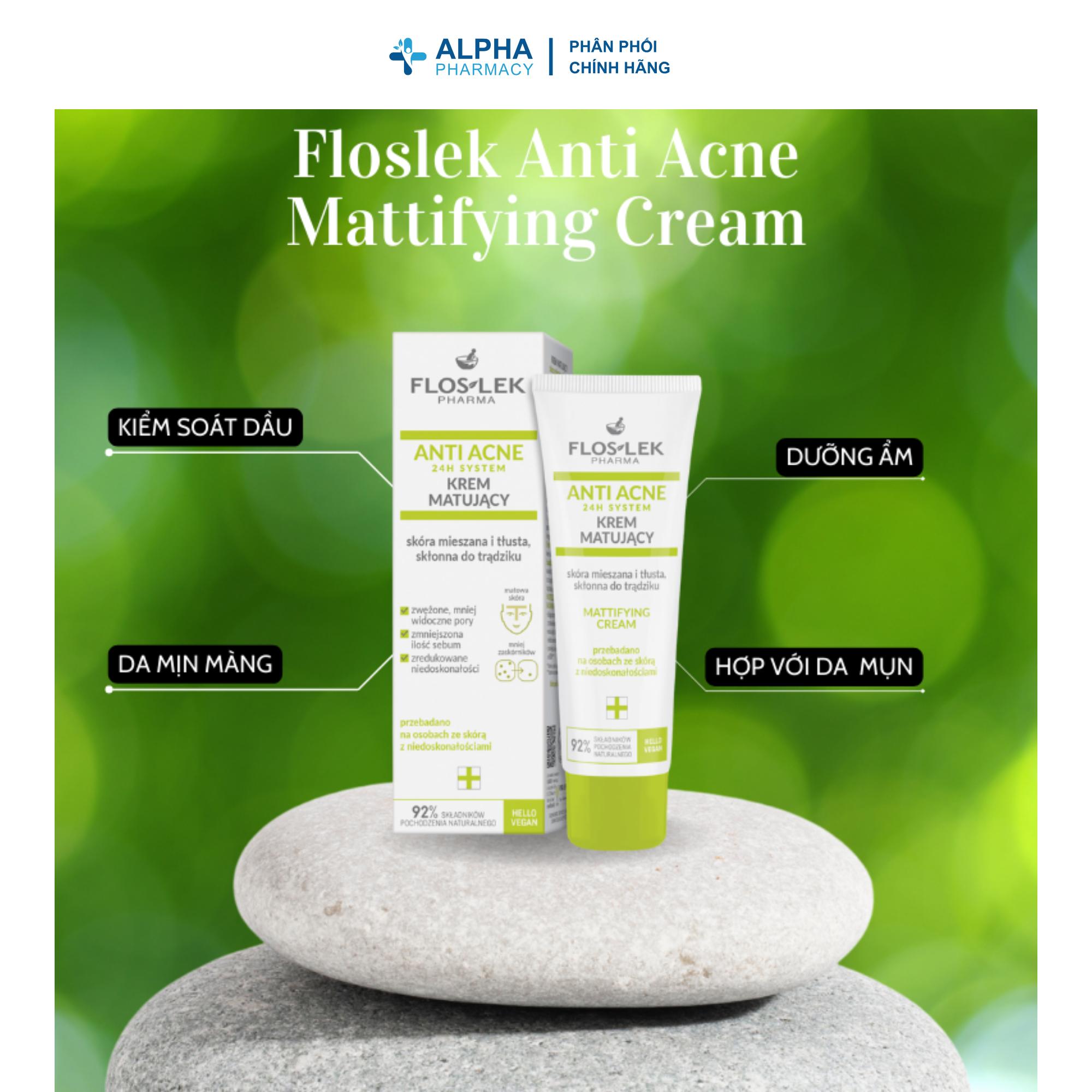 Kem Dưỡng Ẩm Kiềm Dầu 24H Floslek Anti Acne Mattifying Cream - 50Ml - Image 2