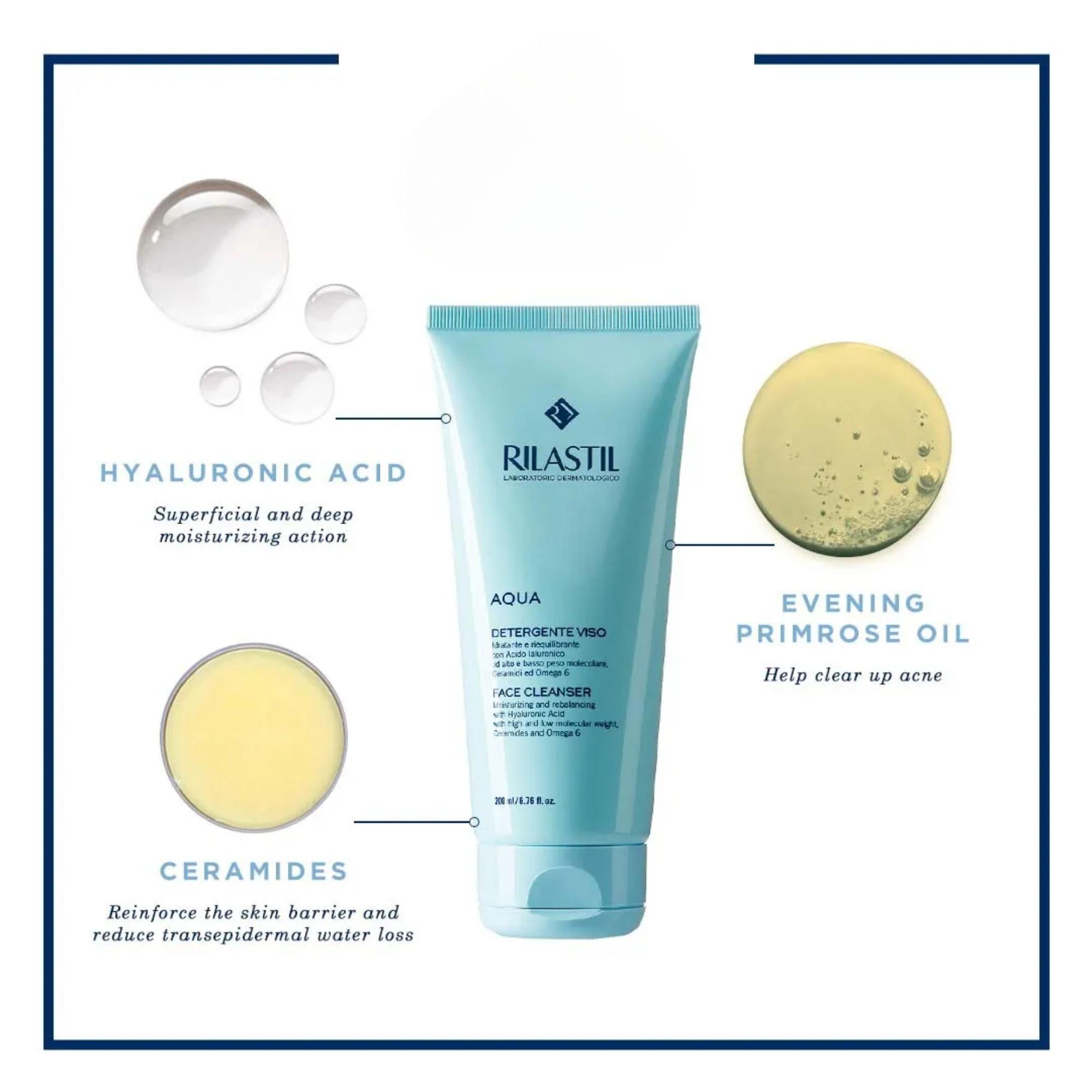 Sữa Rửa Mặt Rilastil Aqua Face Cleanser Làm Sạch & Dưỡng Ẩm Da - 200ml - Image 3