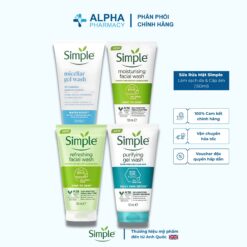 Sữa Rửa Mặt Simple Kind To Skin/Daily Skin Detox Làm Sạch & Cấp Ẩm Dịu Nhẹ – 150ml