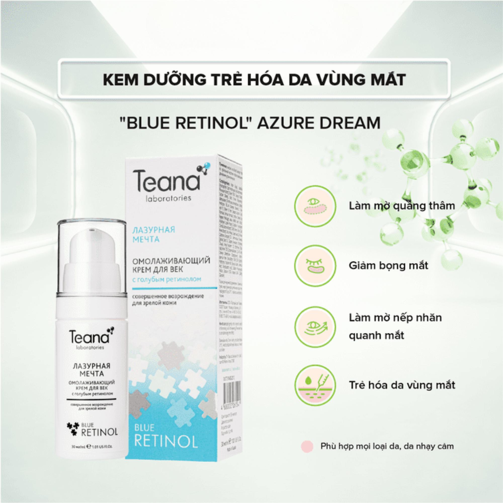 Kem Dưỡng Mắt Teana Rejuvenating Eye Cream Azure Dream Với Blue Retinol Giảm Nhăn, Căng Mịn - 30ml - Image 3