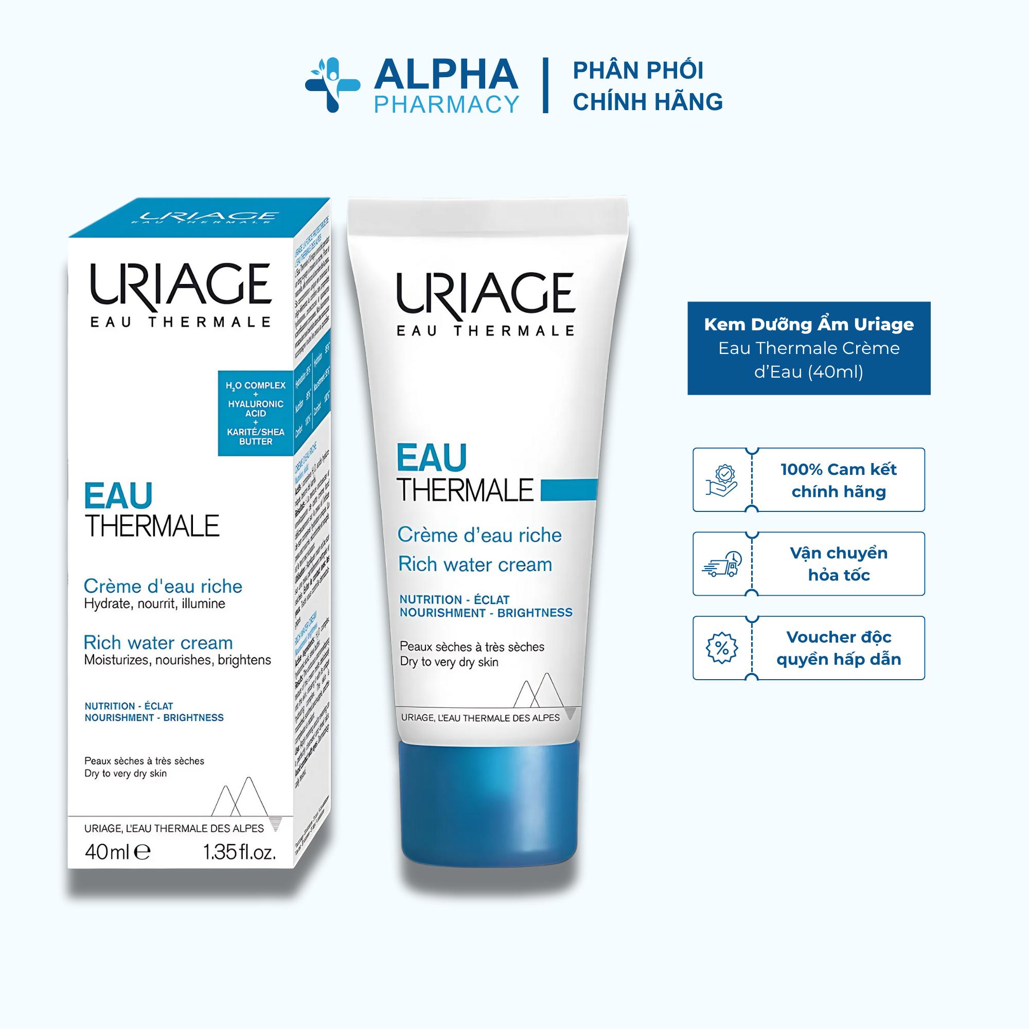 Kem Dưỡng Ẩm Uriage Eau Thermale Crème d’Eau Dưỡng Ẩm Khoáng Dạng Kem Nước – 40ml