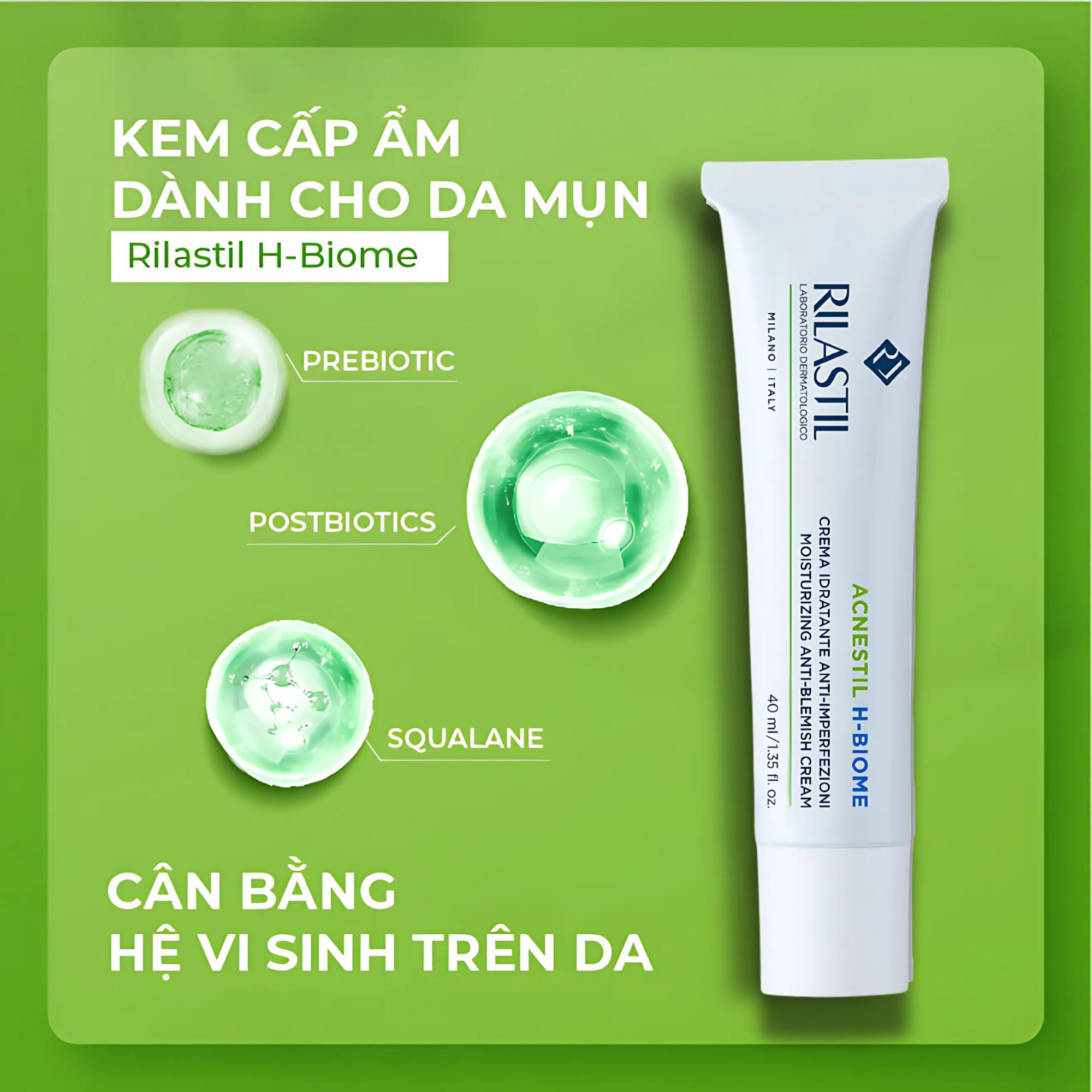 Kem Dưỡng Ẩm Rilastil Acnestil H-Biome Cho Da Mụn - 40ml - Image 3