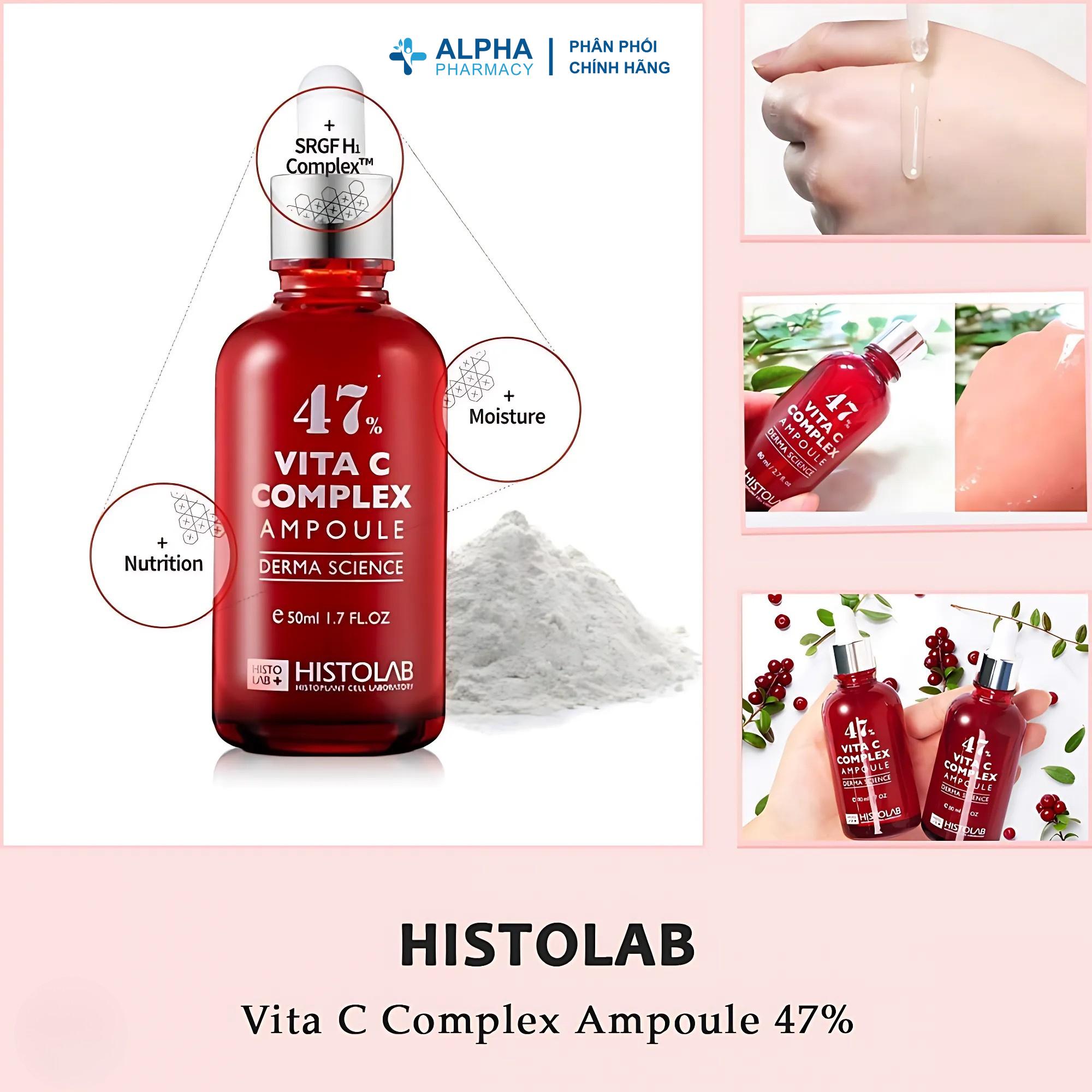 Tinh Chất Dưỡng Trắng Da Histolab Vita C Complex Ampoule 47% Serum Tăng Sinh Collagen, Căng Bóng Da – 50ml - Image 2