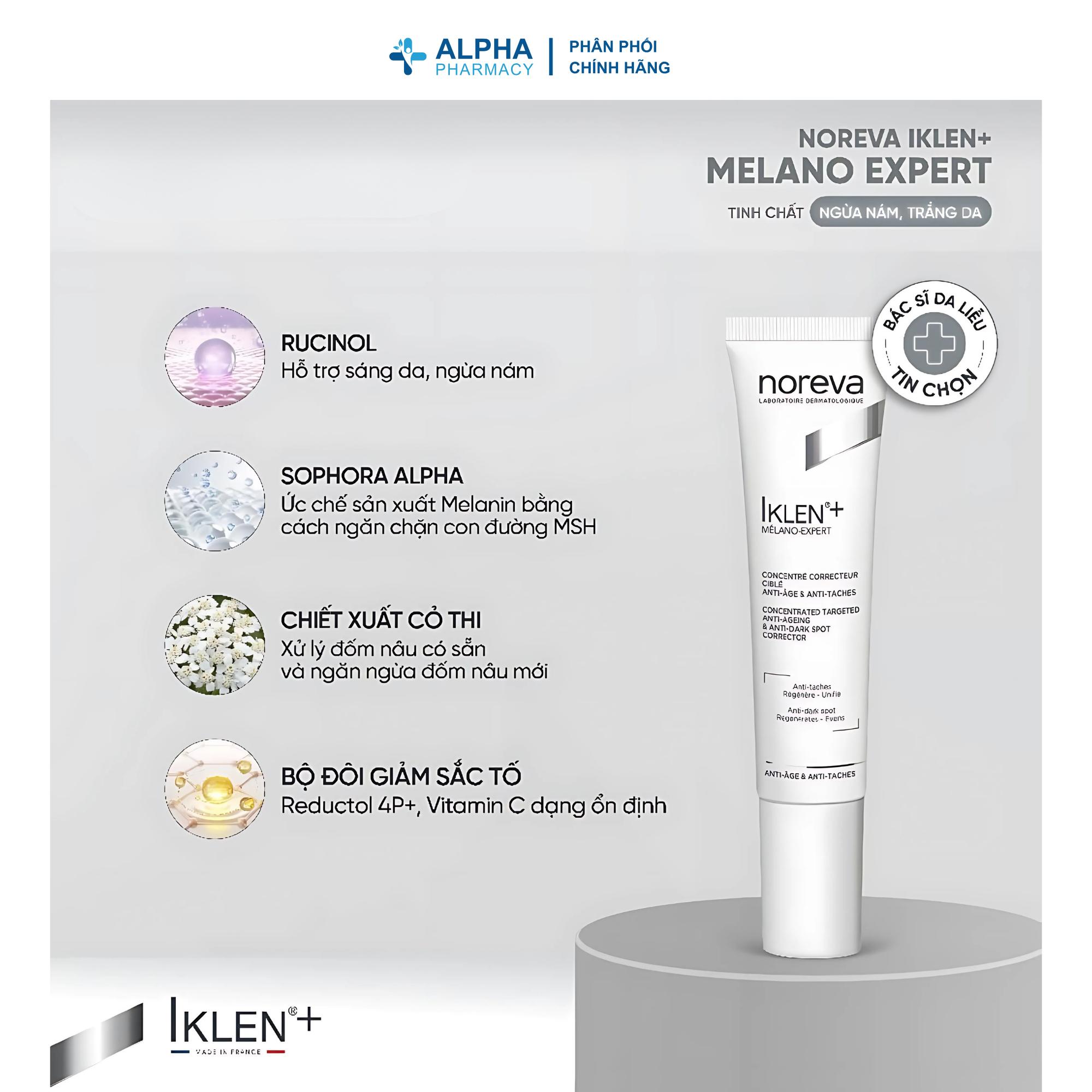 Tinh Chất Trị Nám Noreva Iklen+ Melano Expert Concentrated Targeted Anti Wrinkle Depigmenting – 15ml - Image 3