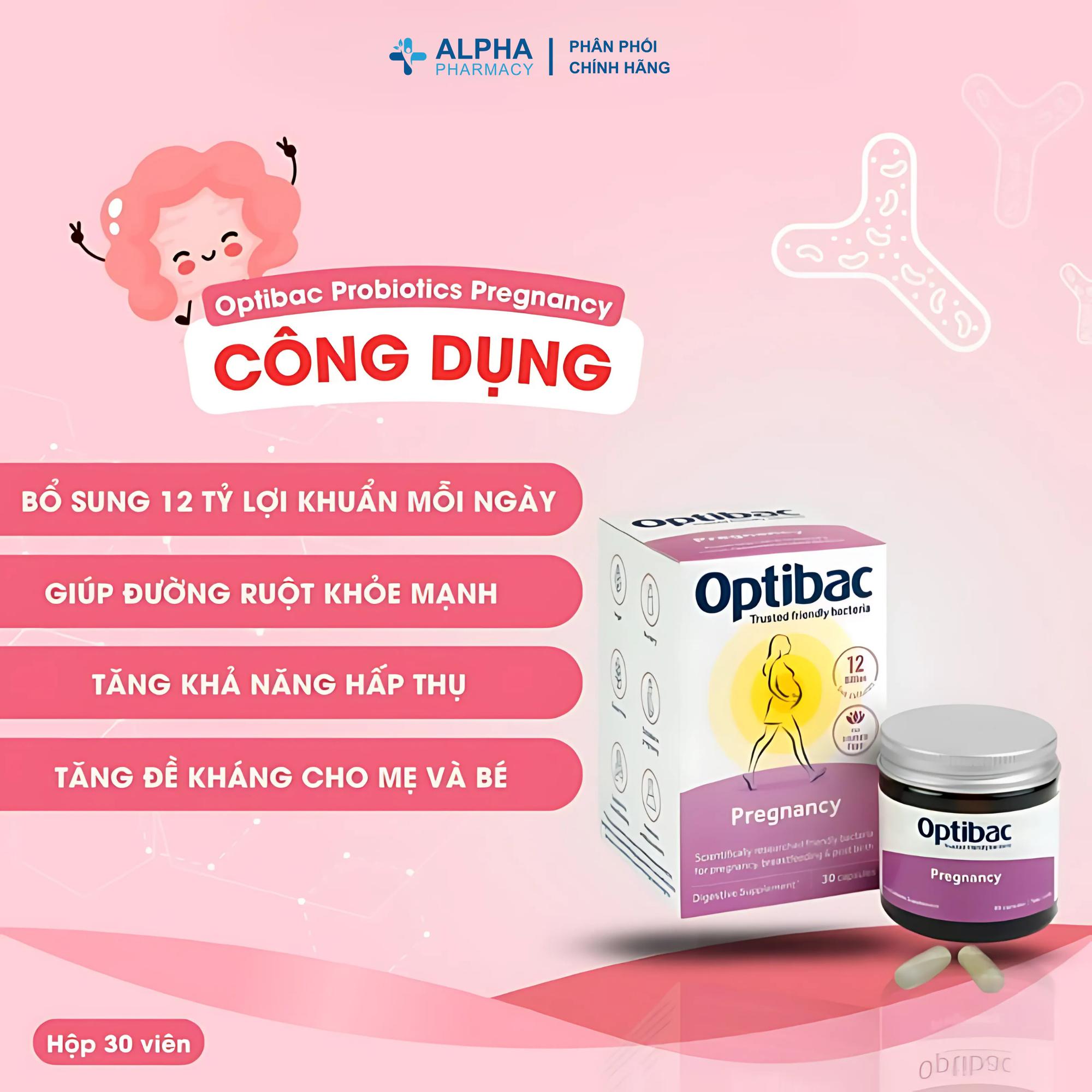 Men Vi Sinh Phụ Khoa Optibac Pregnancy Cho Mẹ Bầu - Hộp 30 viên - Image 3
