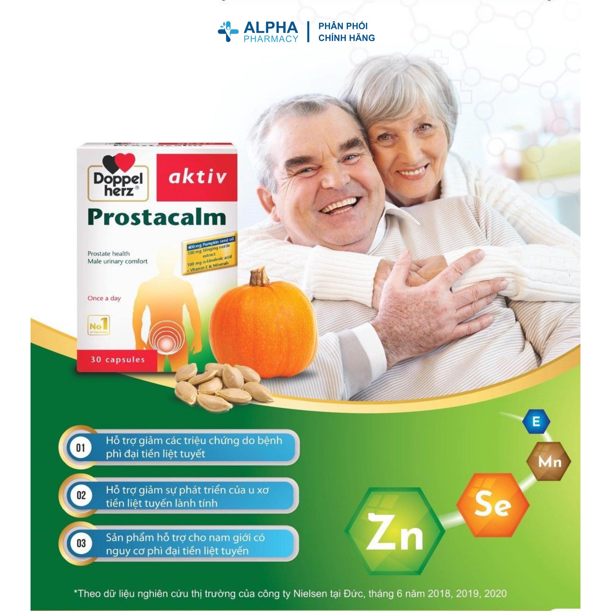 Viên Uống Doppelherz Prostacalm Hỗ Trợ Sức Khỏe Tuyến Tiền Liệt, Cải Thiện Tiểu Tiện – Hộp 30 Viên - Image 2
