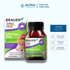 Viên Uống Brauer Ultra Pure DHA Hỗ Trợ Phát Triển Não Bộ & Thị Lực Cho Trẻ Từ 7 Tháng+ – Hộp 60 Viên