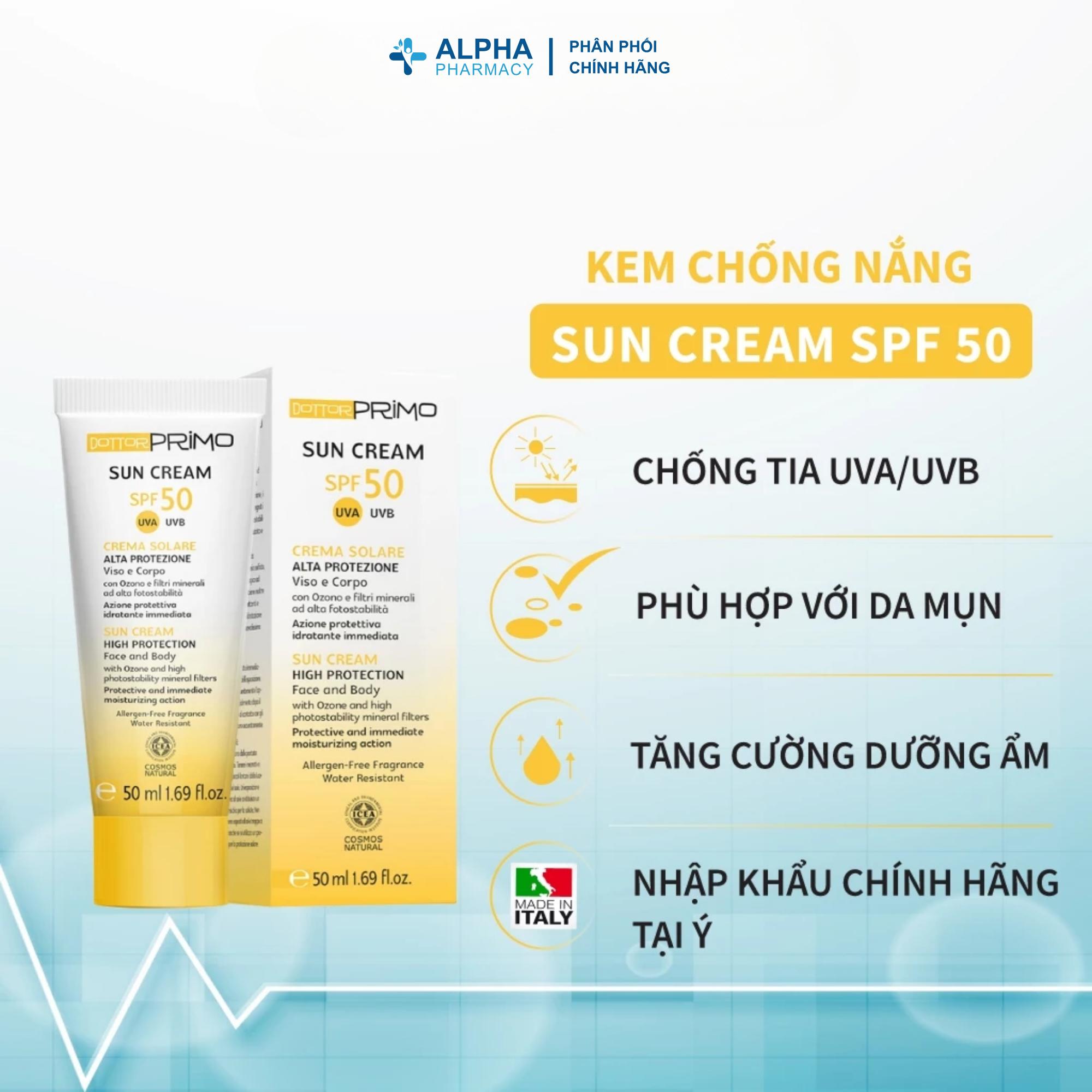 Kem Chống Nắng Vật Lý DottorPrimo Sun Cream SPF50 PA+++ - 50ml - Image 3