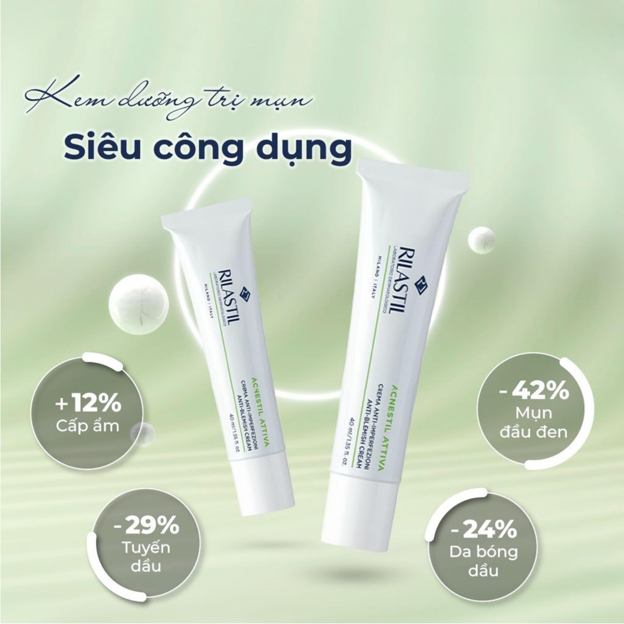 Kem Kiềm Dầu Rilastil Acnestil Attiva (+) Anti-Blemish & Anti-Marks Care Cho Da Mụn - 40ml - Image 3