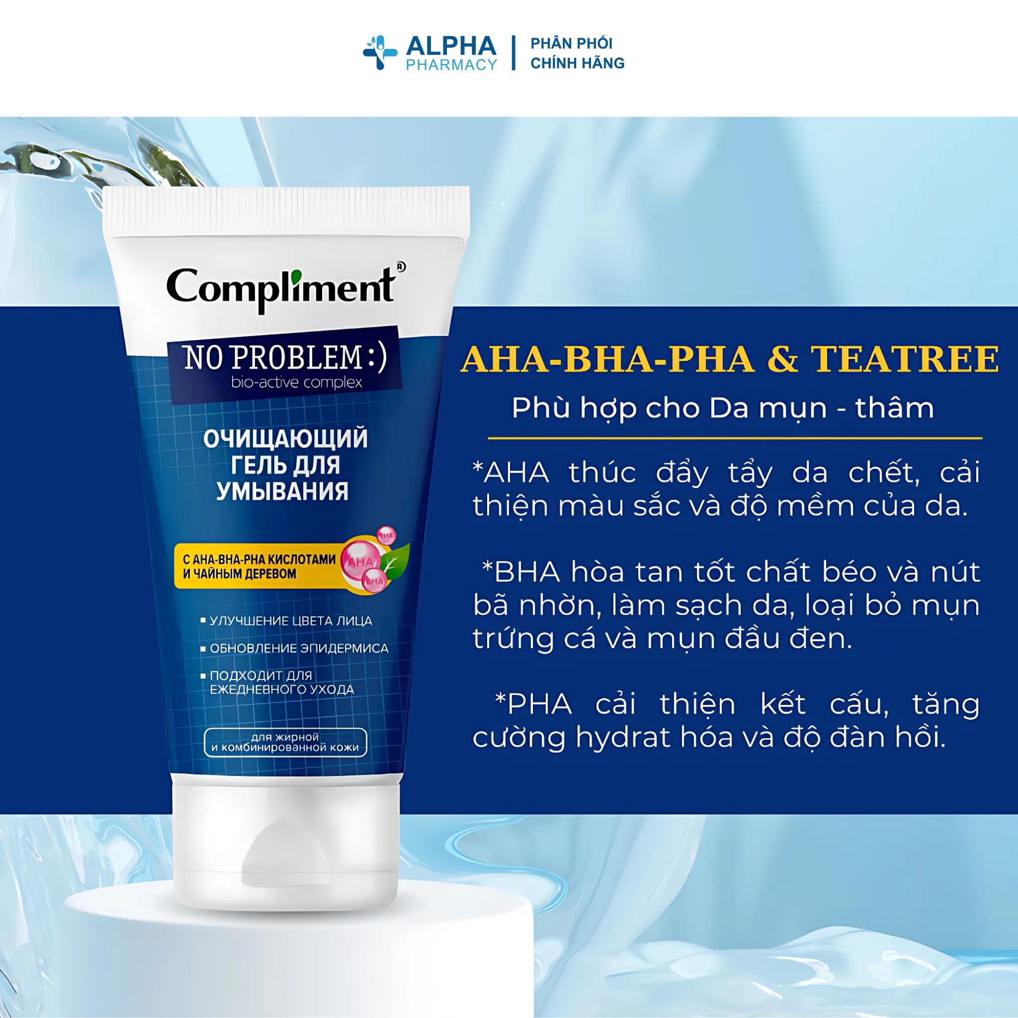 Gel rửa mặt Compliment No Problem Ngăn Ngừa Mụn Sạch Sâu - 200ml - Image 6