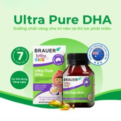 Alternative view of Viên Uống Brauer Ultra Pure DHA Hỗ Trợ Phát Triển Não Bộ & Thị Lực Cho Trẻ Từ 7 Tháng+ – Hộp 60 Viên