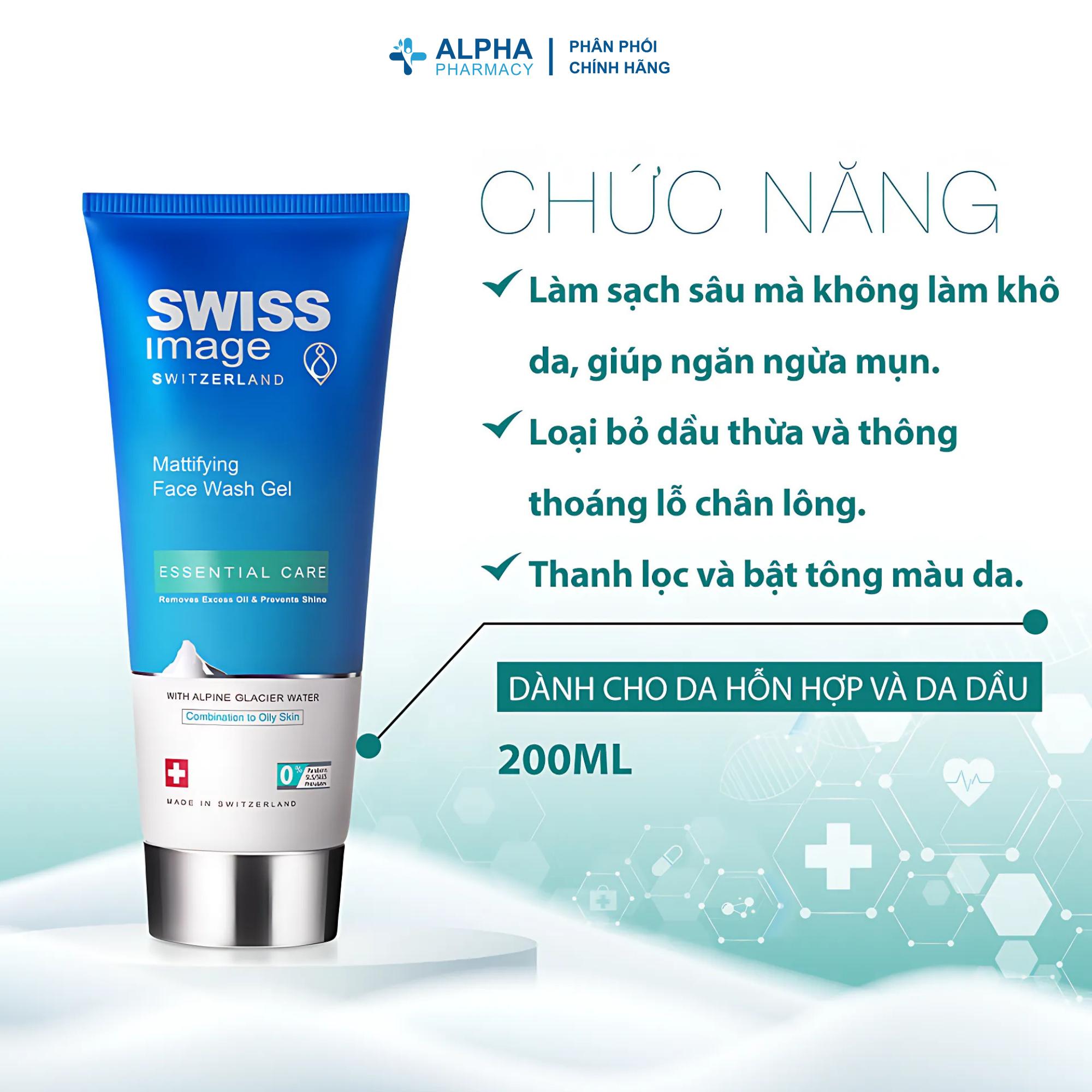 Sữa Rửa Mặt Swiss Image Mattifying Face Wash Gel Dành Cho Da Hỗn Hợp Dầu Mụn – 200ml - Image 3