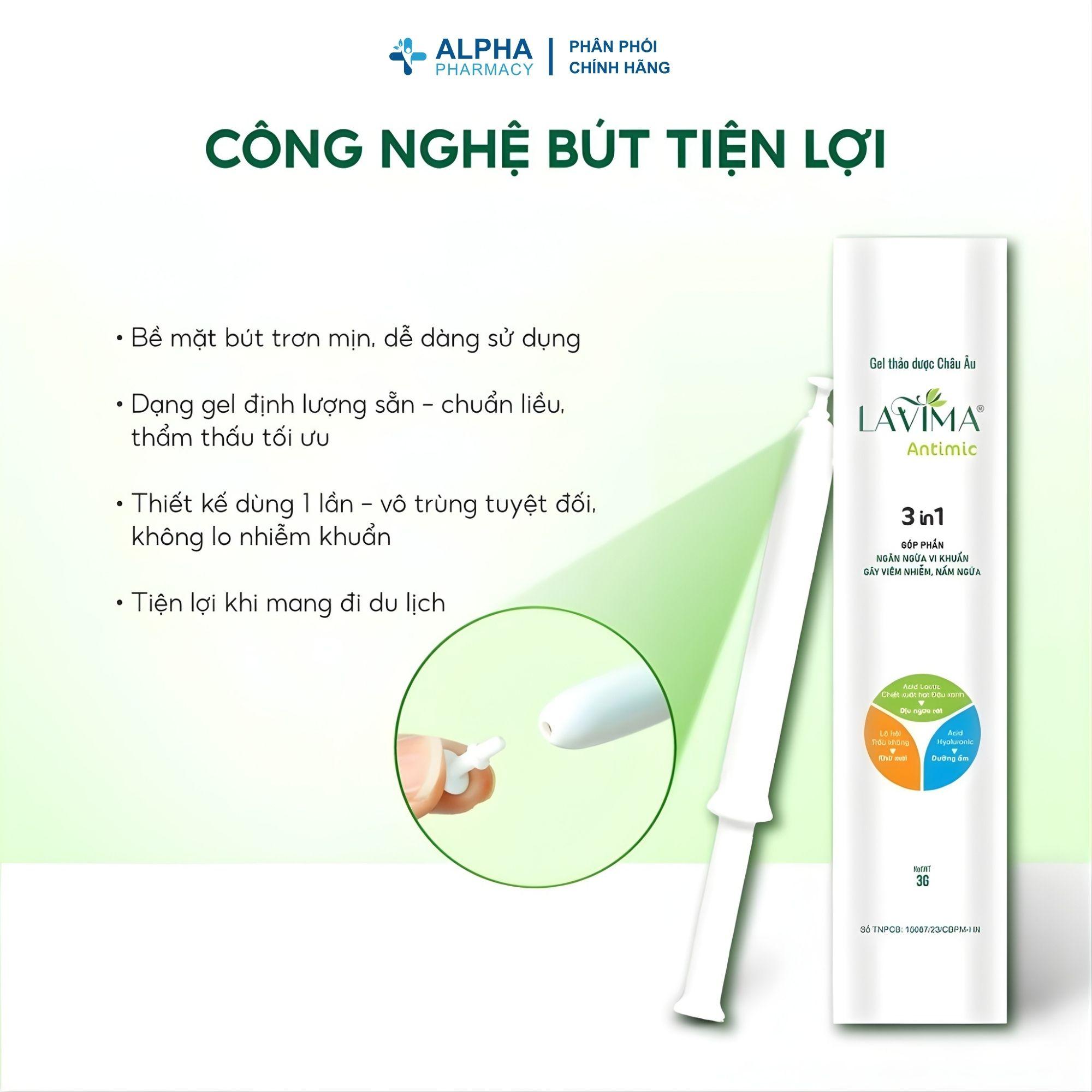 Gel Phụ Khoa Thảo Dược Giảm Viêm, Nấm, Ngứa Lavima Antimic - 3g (Dạng Bút) - Image 3