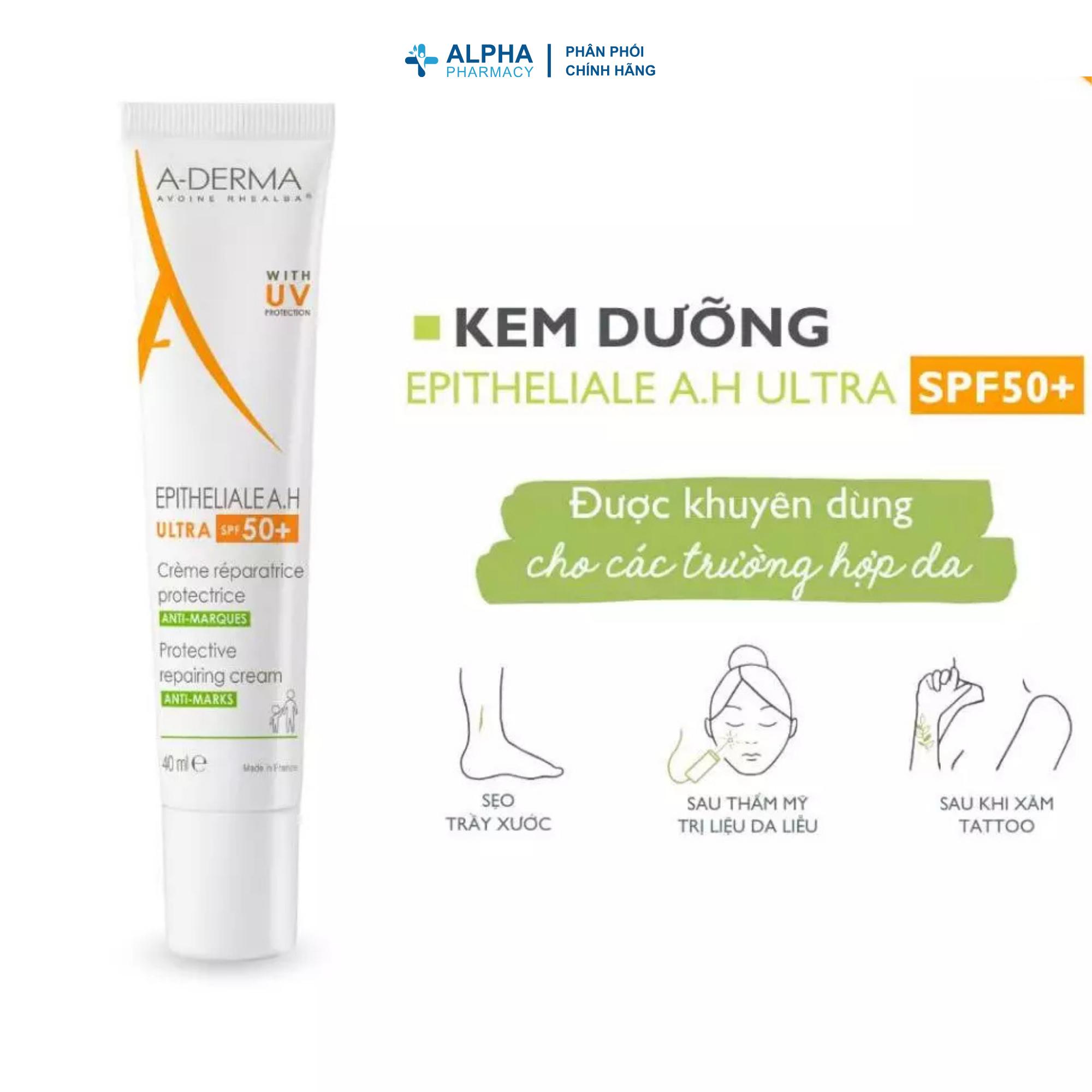 Kem Dưỡng Ẩm Làm Dịu & Chống Nắng SPF50+ A-Derma Apitheliale A.H Ultra SPF50+ Protective Repairing Cream - 40ml - Image 3