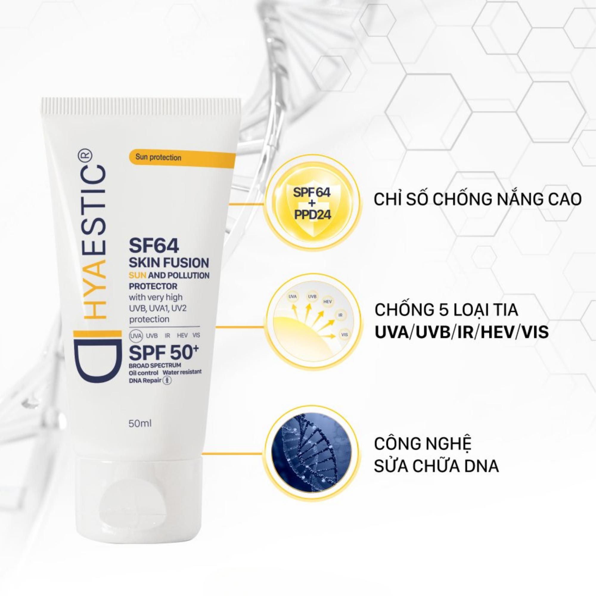 Kem Chống Nắng Bảo Vệ Tối Đa Hyaestic Skin Fusion SF64 Sun And Pollution Protector SPF50+ - 10ml/50ml - Image 3