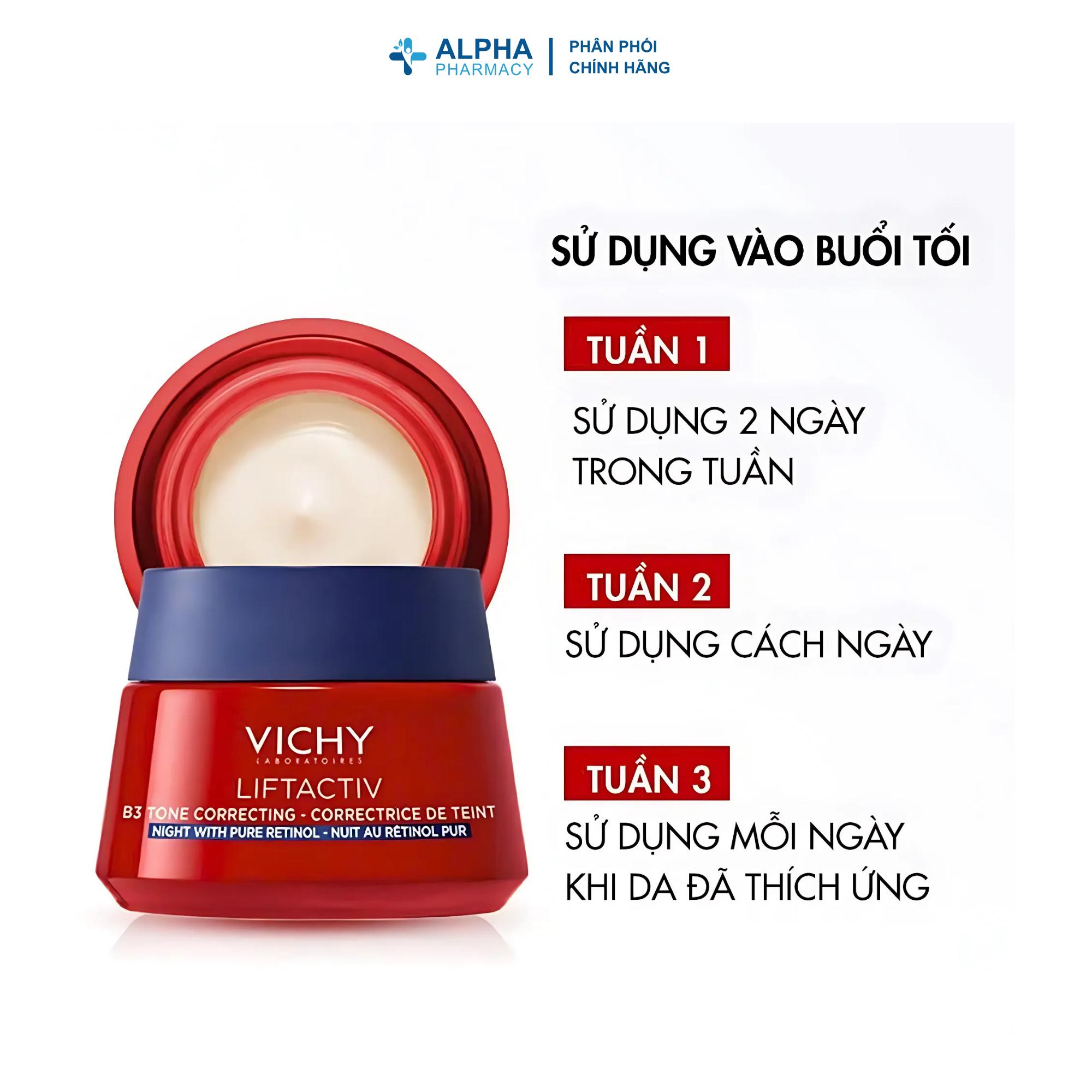 Kem Dưỡng Vichy Liftactiv B3 Pure Retinol Làm Mờ Thâm Nám & Sáng Da Ban Đêm – 50ml - Image 2