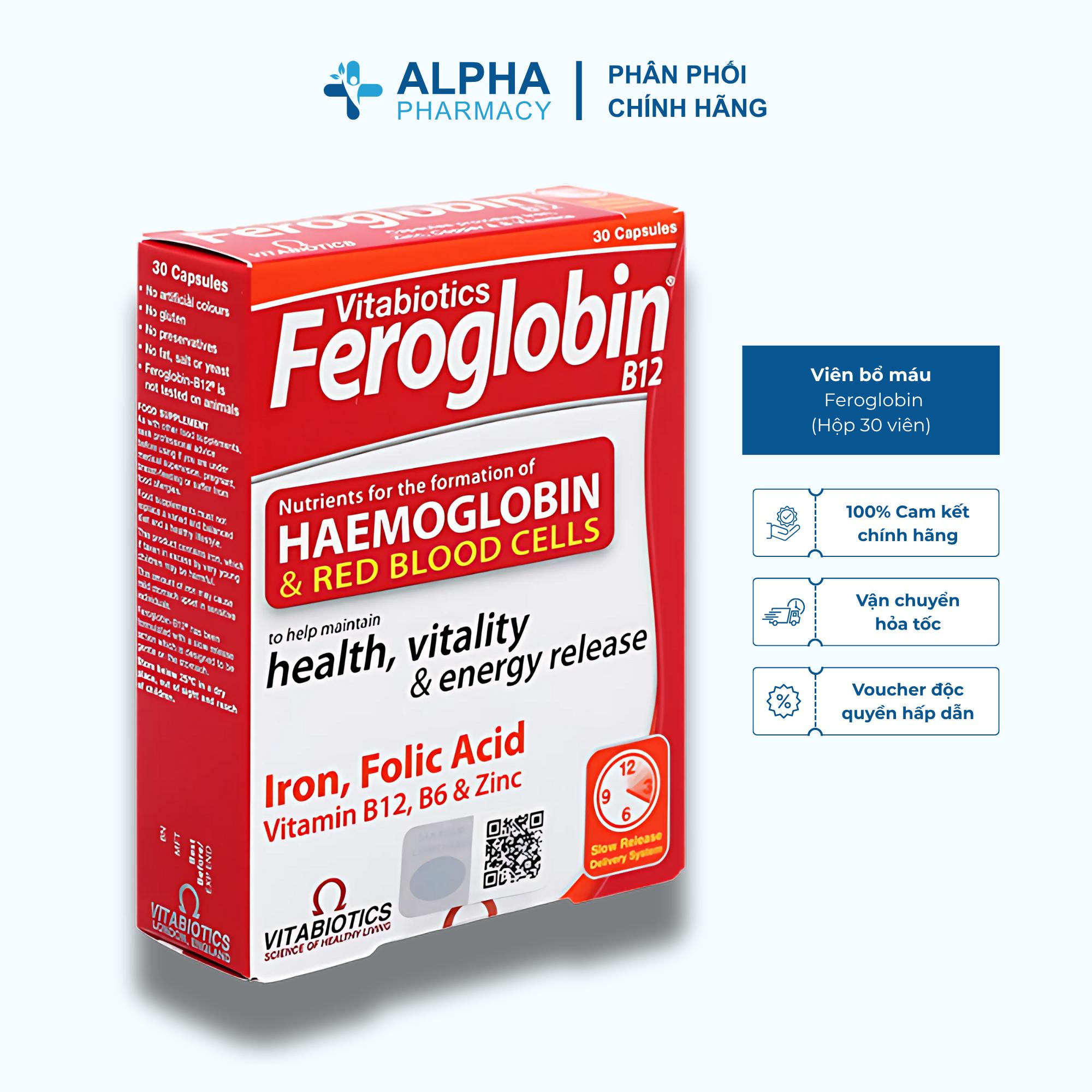 Viên Bổ Máu Vitabiotics Feroglobin Cho Người Lớn Và Mẹ Bầu – Hộp 30 Viên