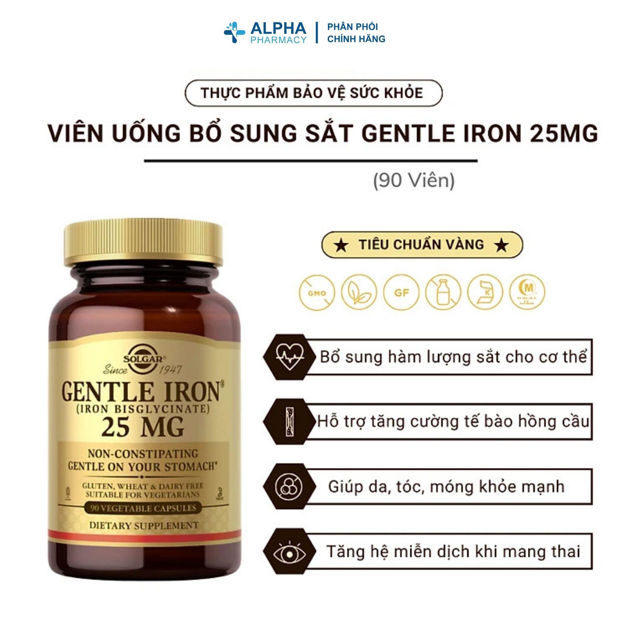 Viên Uống Bổ Sung Sắt Hữu Cơ Solgar Gentle Iron – 90 Viên - Image 3
