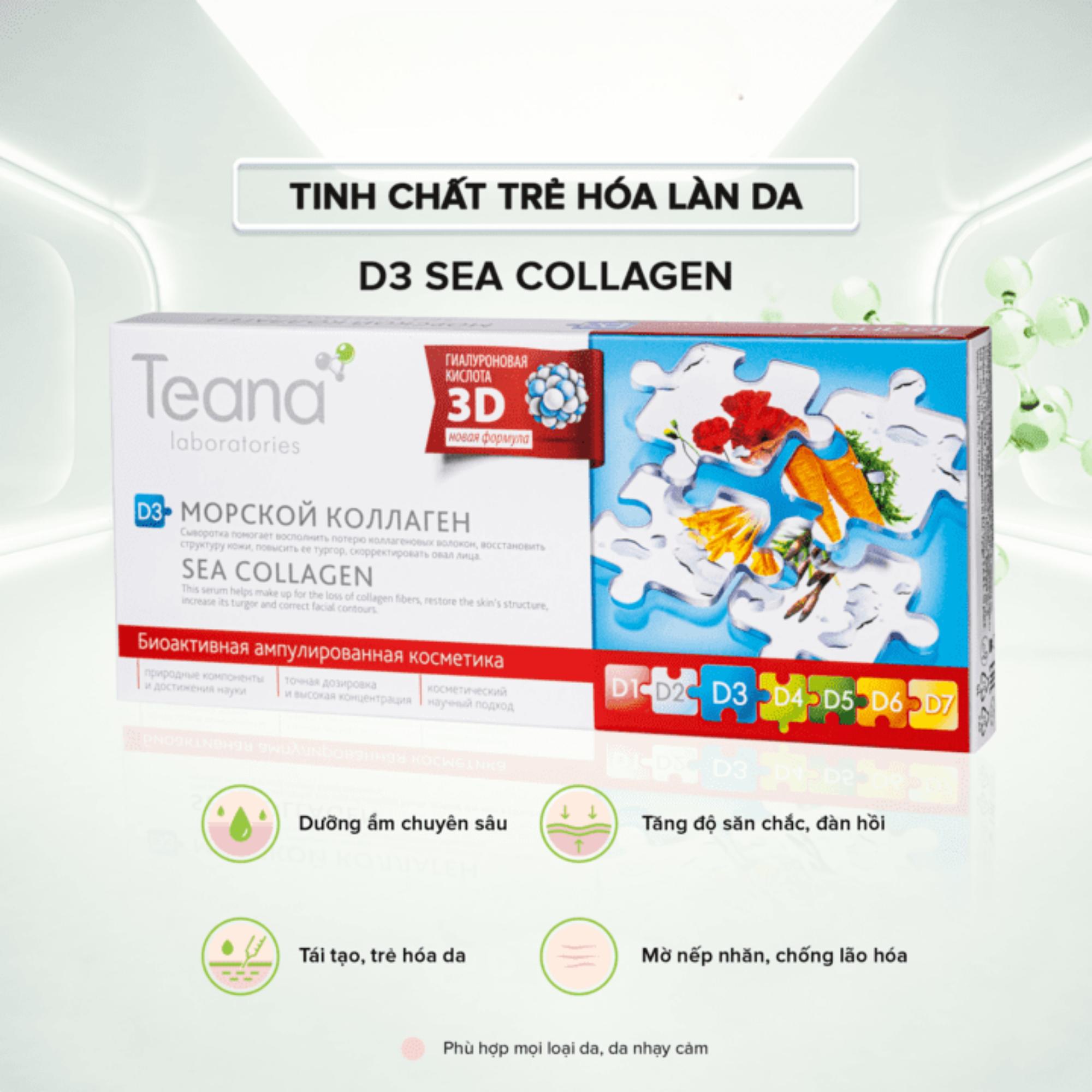 Serum Teana D3 Sea Collagen Bổ Sung Collagen Biển Tái Tạo Da Lão Hóa - 20ml (2ml x 10 ống) - Image 3