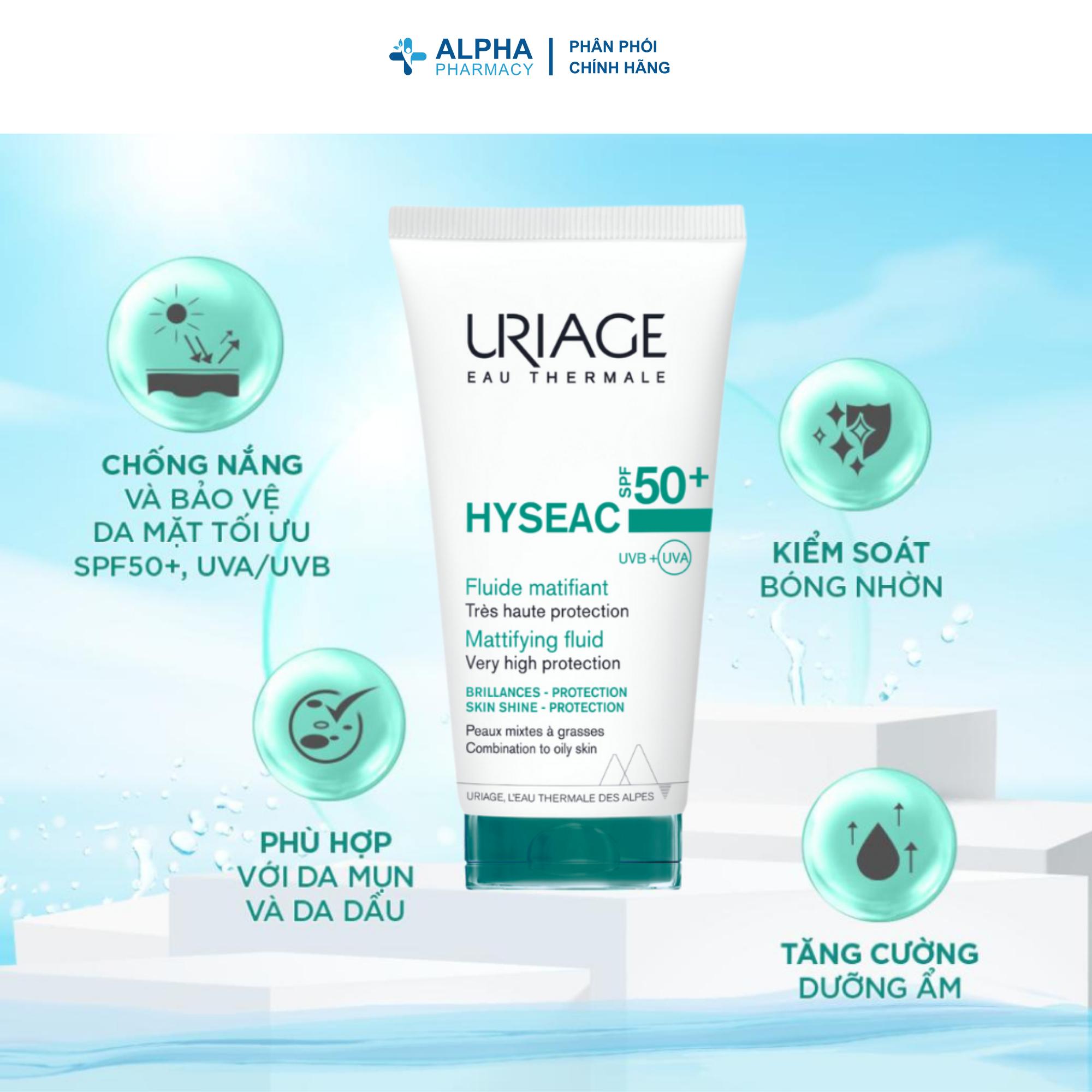 Sữa Chống Nắng Uriage Hyseac SPF50+ Fluide Mat Bảo Vệ Da Dầu Mụn SPF50+ UVA/UVB – 50ml - Image 3