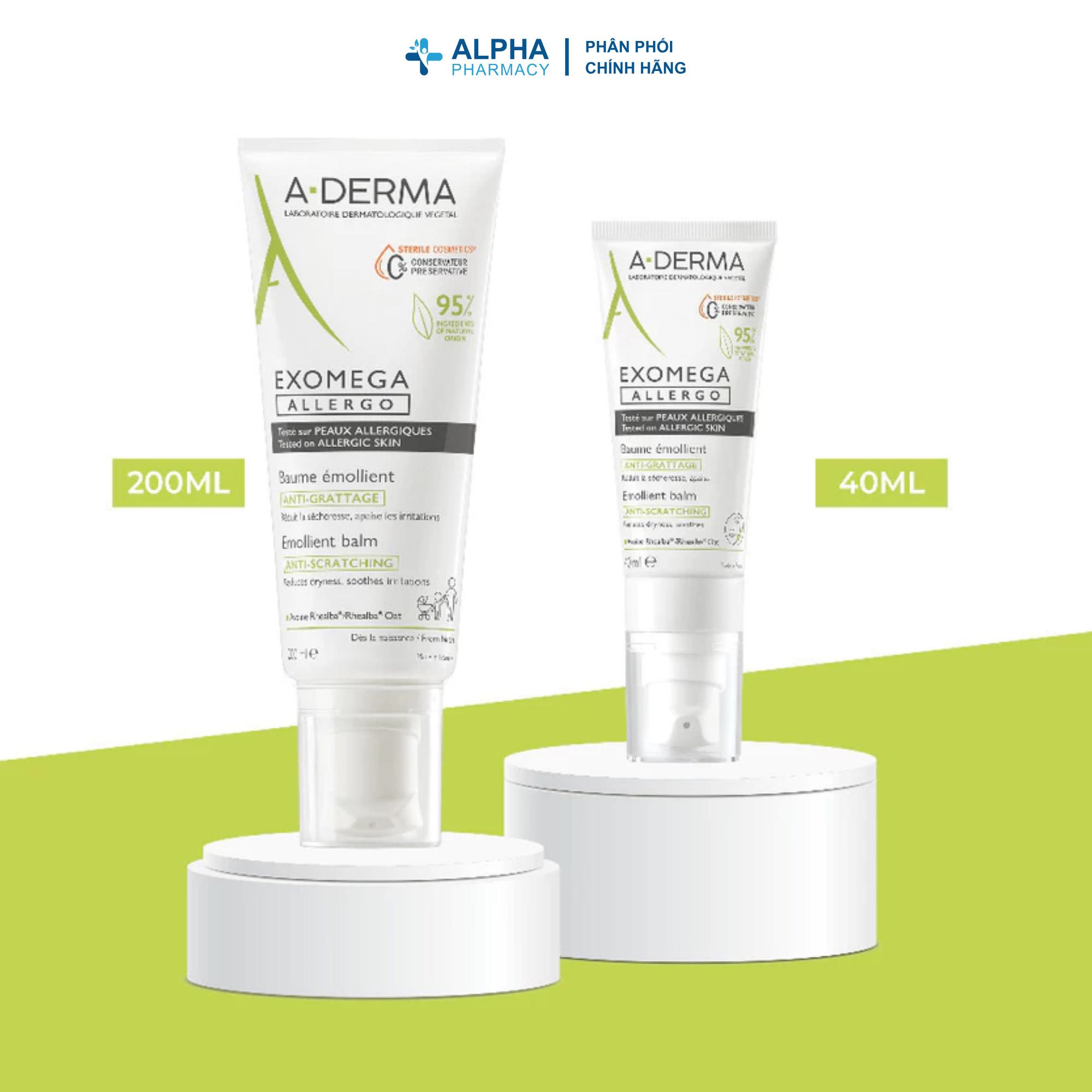 Kem Dưỡng Ẩm Cho Viêm Da Cơ Địa & Dị Ứng A-Derma Exomega Allergo Emollient Balm - 40ml/200ml - Image 4