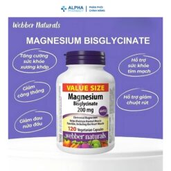 Alternative view of Viên Uống Magie Bisglycinate Webber Naturals Hỗ Trợ Cơ, Xương Và Răng Chắc Khỏe – Lọ 120 Viên