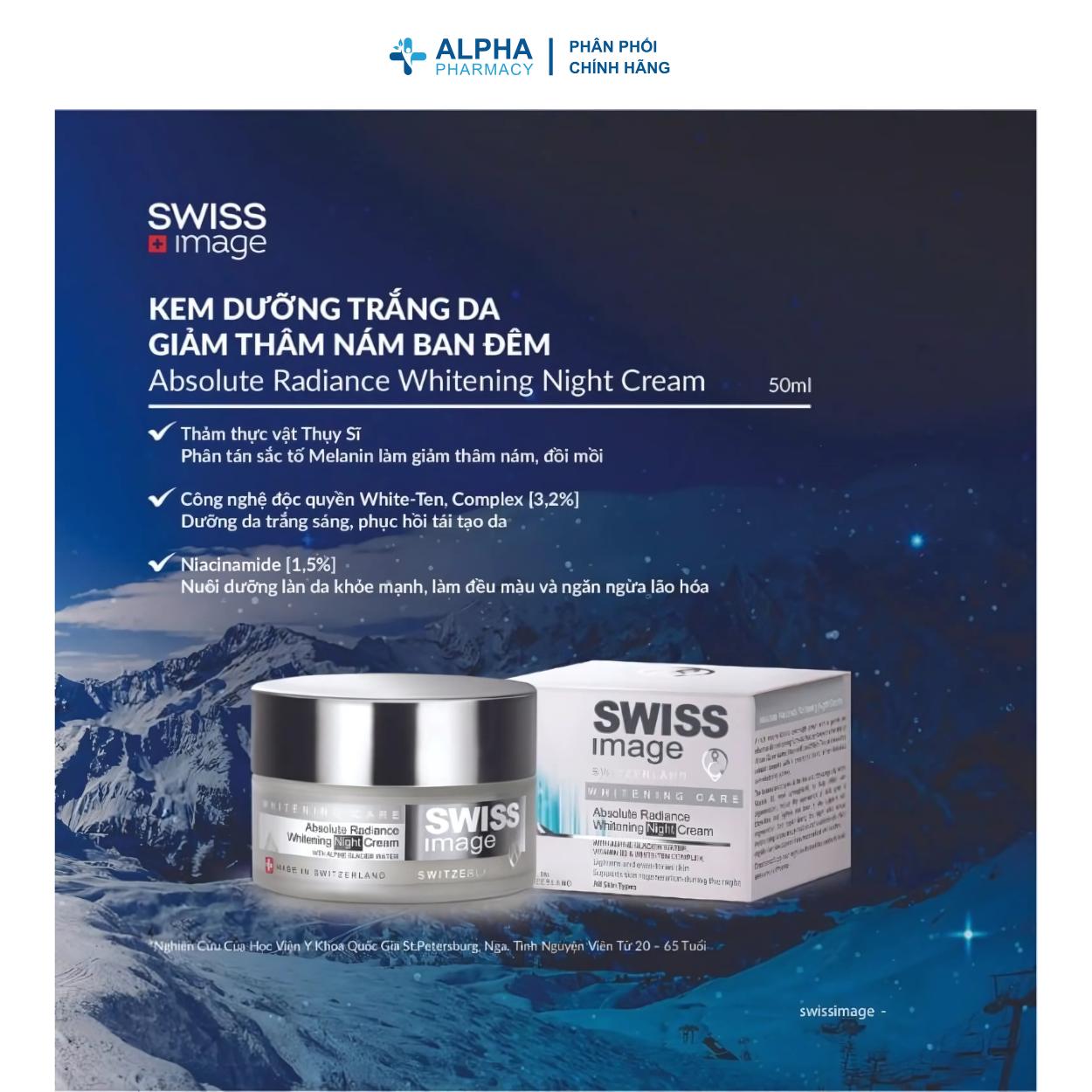 Kem Dưỡng Swiss Image Absolute Radiance Brightening Care Night Cream Làm Sáng & Mờ Thâm Nám – 50ml - Image 5