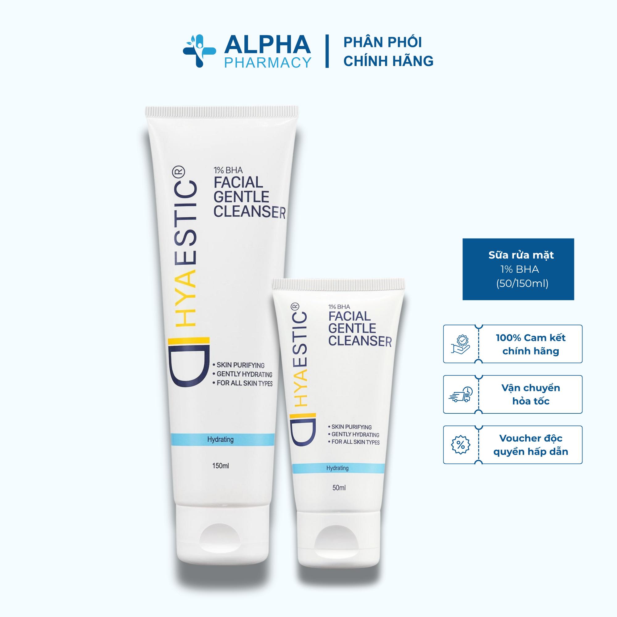 Sữa Rửa Mặt Dịu Nhẹ Sạch Sâu Hyaestic 1% BHA Gentle Cleanser - 50ml/150ml