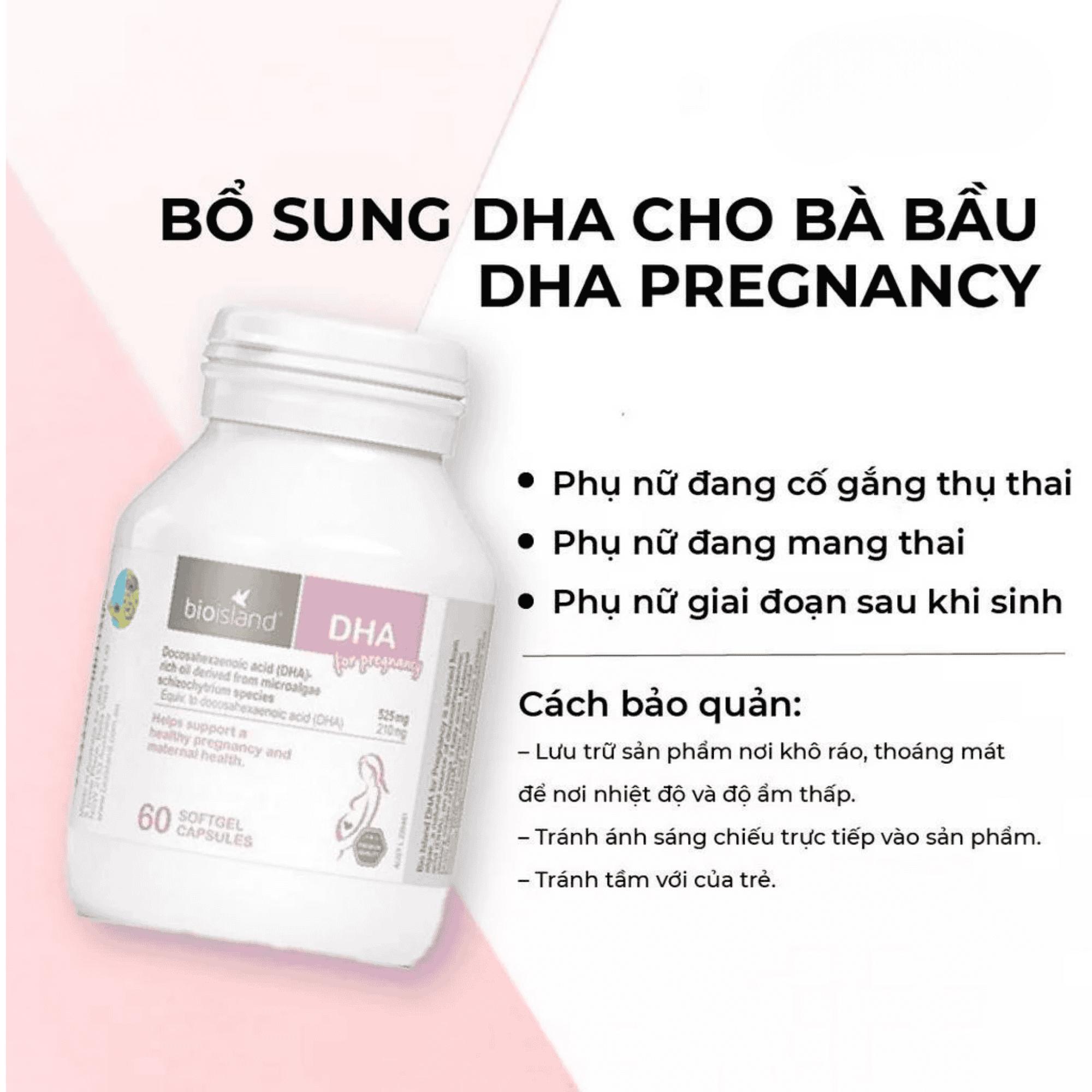 Viên Uống BioIsland DHA For Pregnancy Bổ Sung DHA Cho Bà Bầu, Phát Triển Não Bộ Và Thị Giác Thai Nhi – Hộp 60 Viên - Image 2