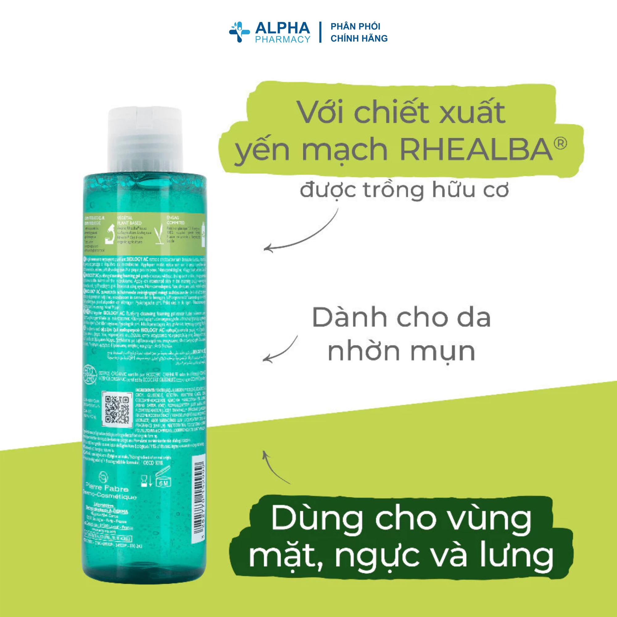 Gel Rửa Mặt Dịu Nhẹ Dành Cho Da Dầu Mụn A-Derma Biology AC Cleansing Foam Gel - 100ml/200ml - Image 5