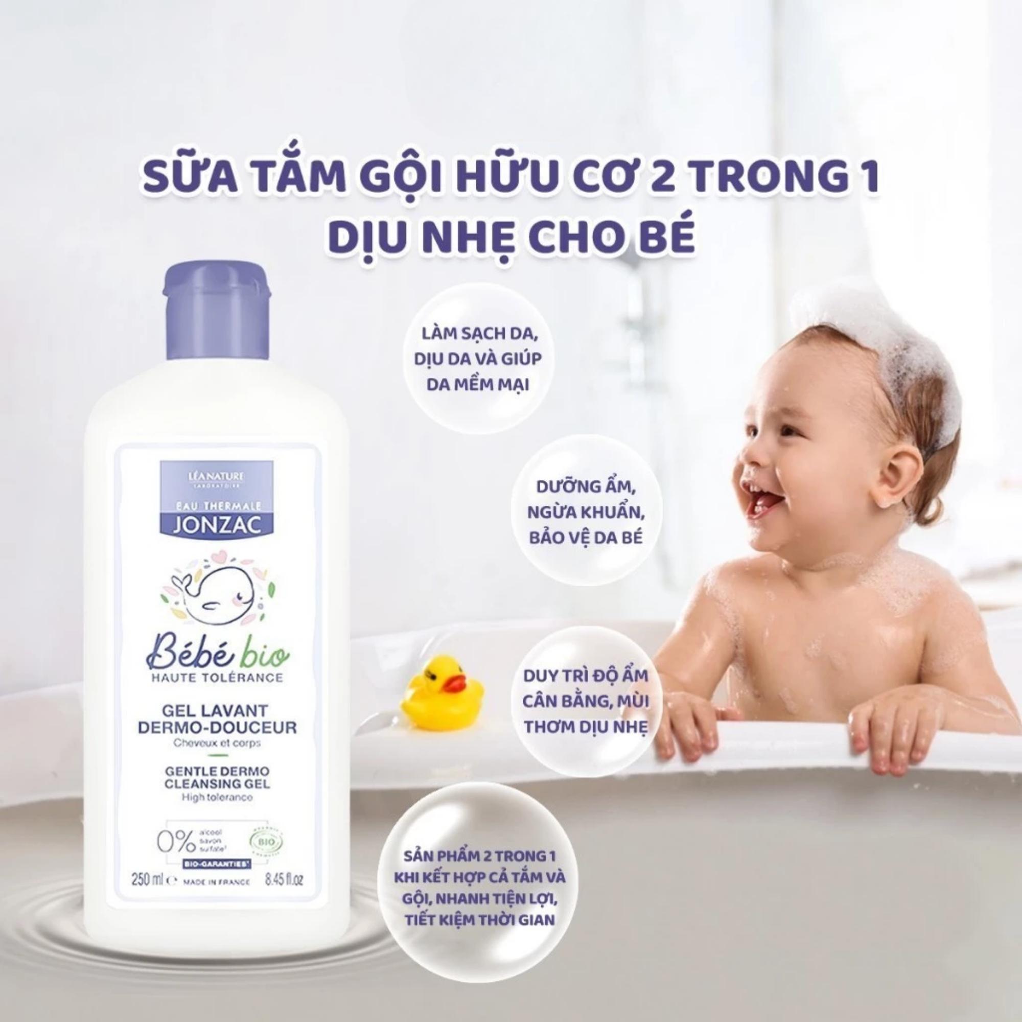 Gel Tắm Gội Hữu Cơ Jonzac Dành Cho Bé Từ Sơ Sinh 250ml/500ml - Image 2