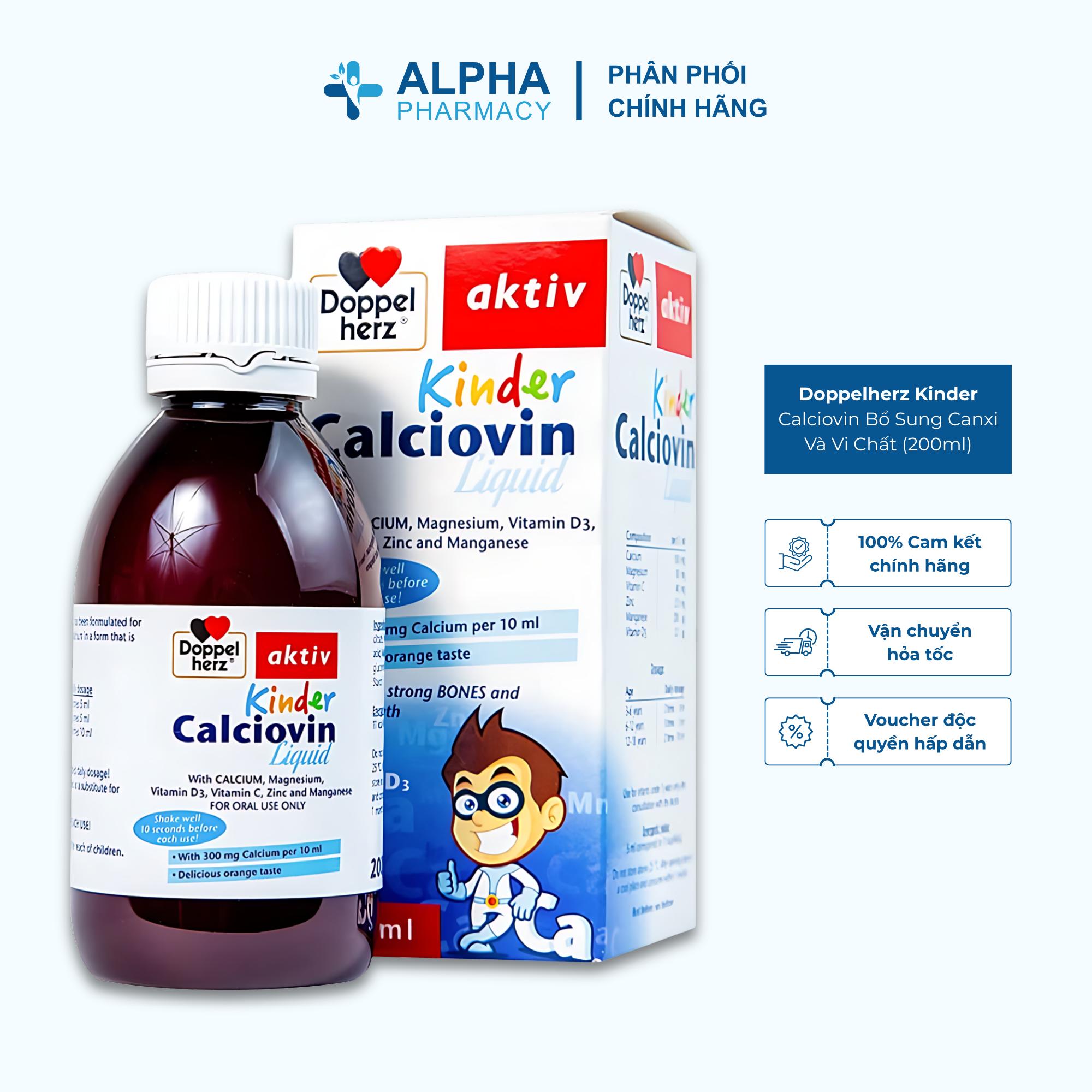 Doppelherz Kinder Calciovin Bổ Sung Canxi Và Vi Chất Cho Trẻ – 200ml