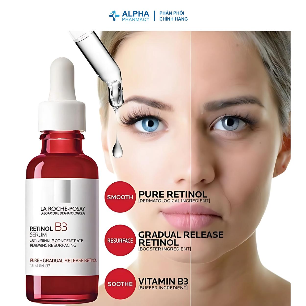 Tinh Chất La Roche-Posay Retinol B3 Serum Giúp Giảm Thâm Nám, Làm Đều Màu Da - 30ml - Image 4