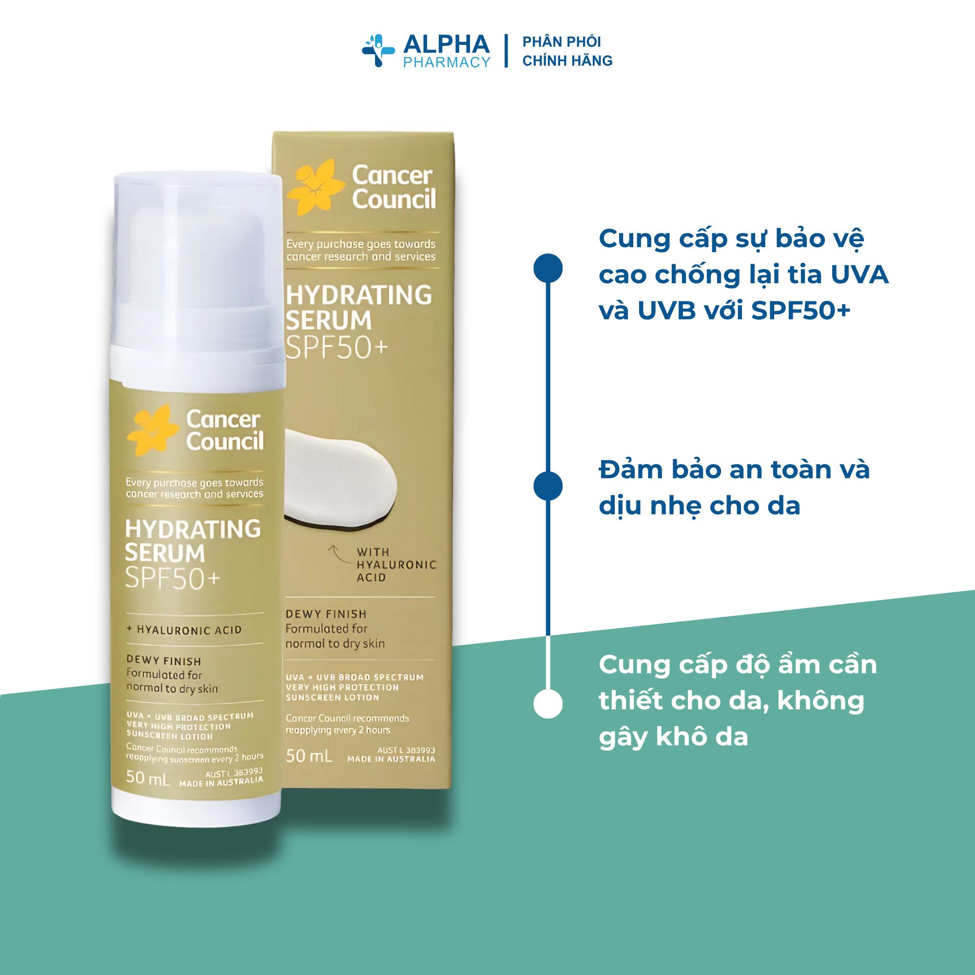 Kem Chống Nắng Cấp Ẩm Cancer Council SPF50+ Dưỡng Da & Bảo Vệ Khỏi Tia UV - 50ml - Image 3