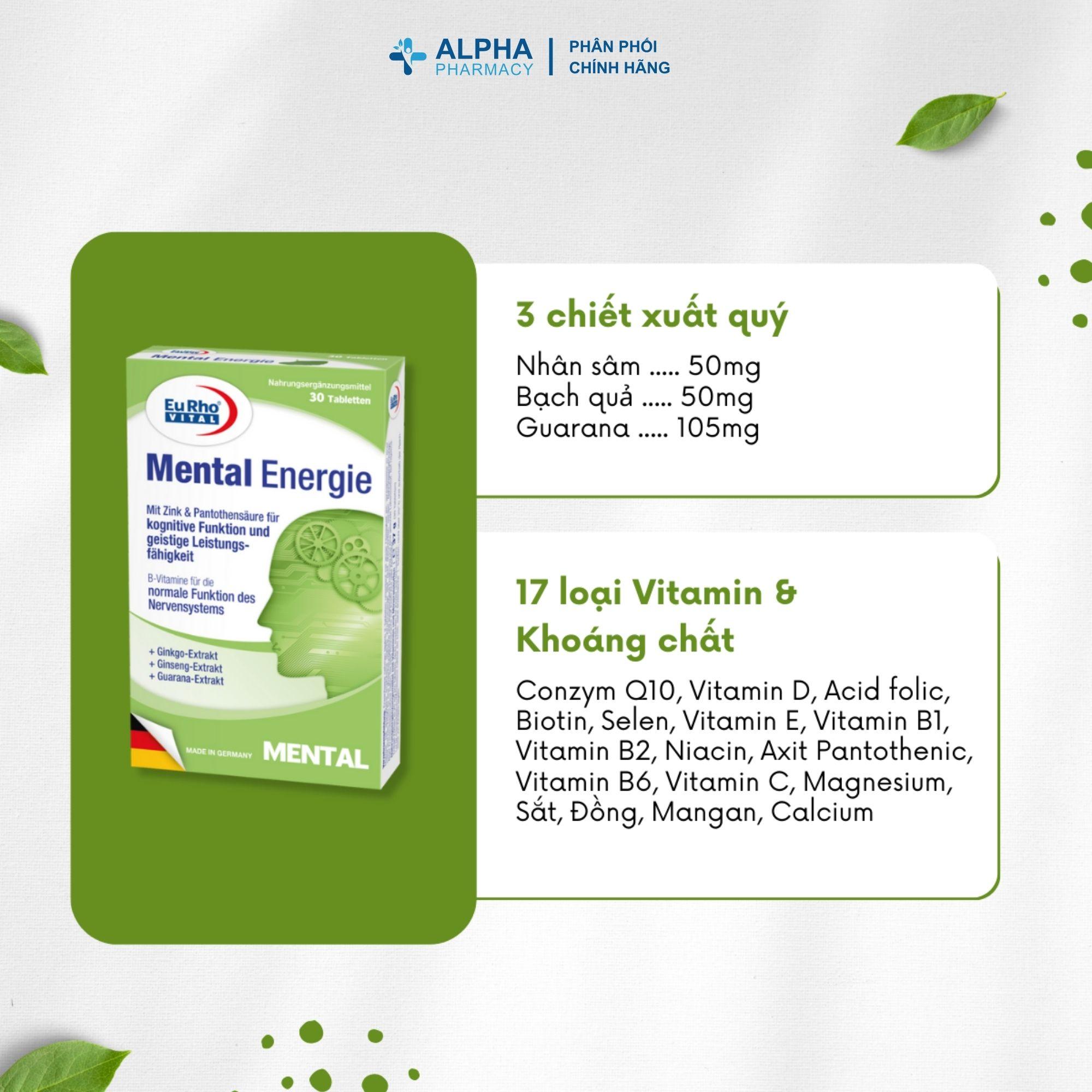 Thực Phẩm Bảo Vệ Sức Khỏe EuRho Vital Mental Energie Cải Thiện Trí Nhớ, Duy Trì Chức Năng Não Bộ Khỏe Mạnh - Image 5