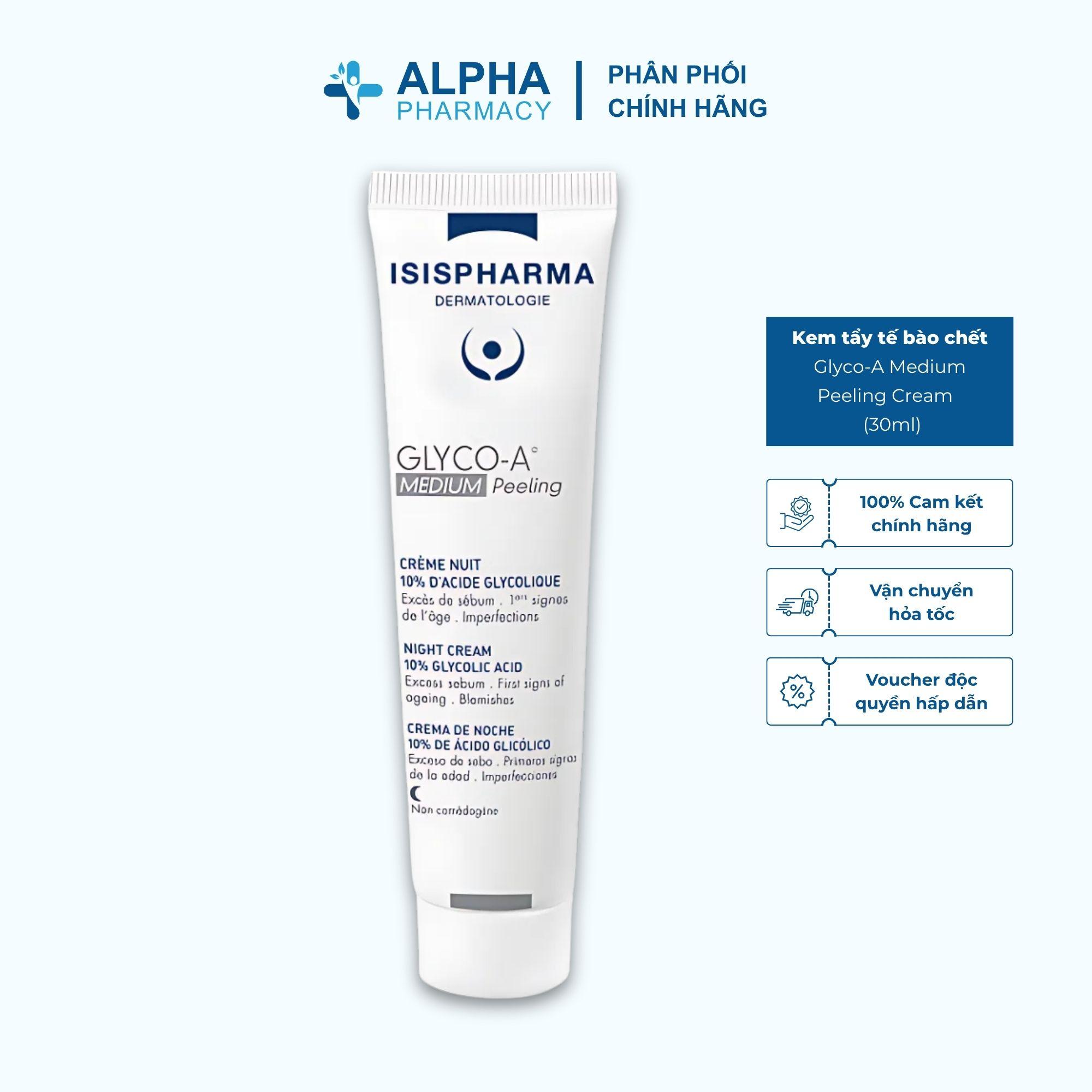 Tẩy Tế Bào Chết Isis Pharma Glyco-A Medium Peeling 10% Exfoliating Cream – 30ml