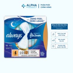 Băng Vệ Sinh Ban Đêm Always Infinity Size 4 Overnight Có Cánh Không Mùi