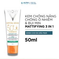Alternative view of Kem Chống Nắng Vichy Capital Soleil Mattifying 3-in-1 SPF50+ UVB + UVA Chống Ô Nhiễm, Bụi Mịn & Kiềm Dầu – 50ml