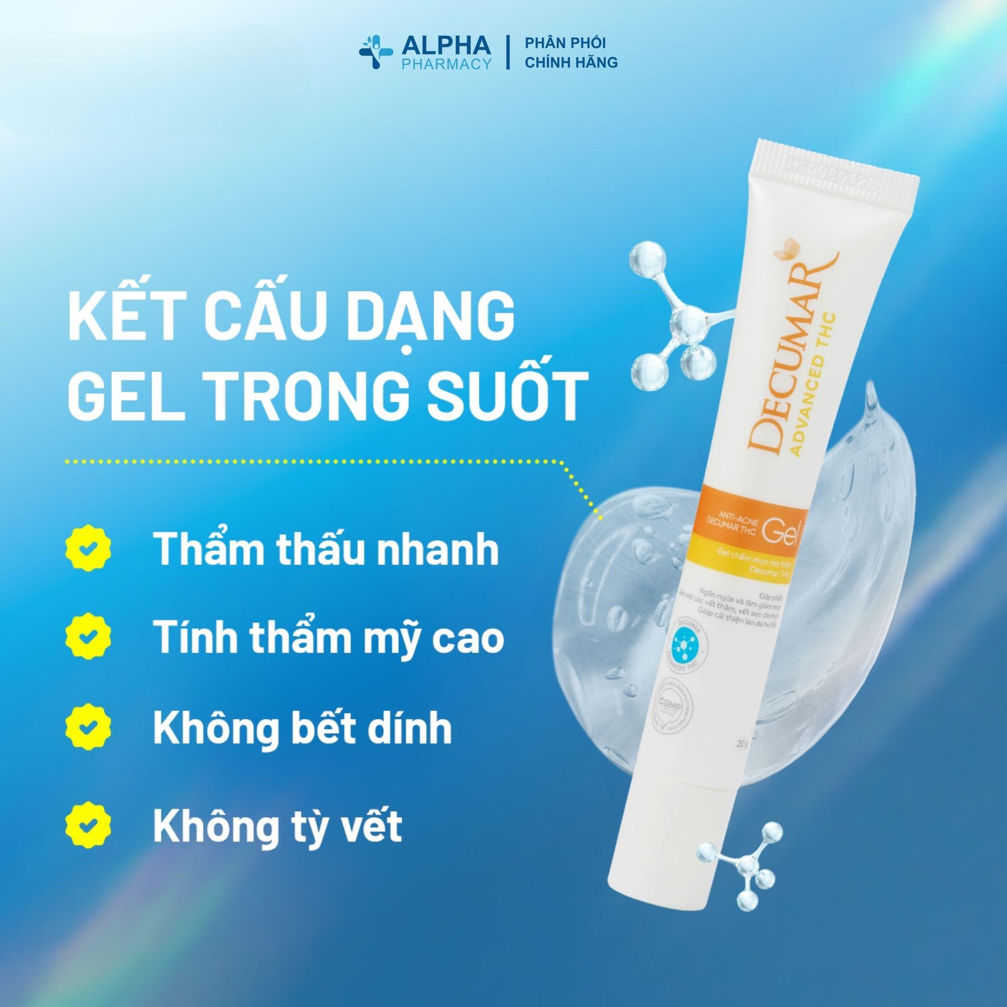 Gel Ngừa Mụn Decumar Nano THC Giảm Mụn Sưng Viêm, Ngừa Thâm – 20g - Image 2