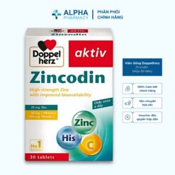 Viên Uống Doppelherz Zincodin Bổ Sung Kẽm Hỗ Trợ Tăng Sức Đề Kháng – Hộp 30 Viên