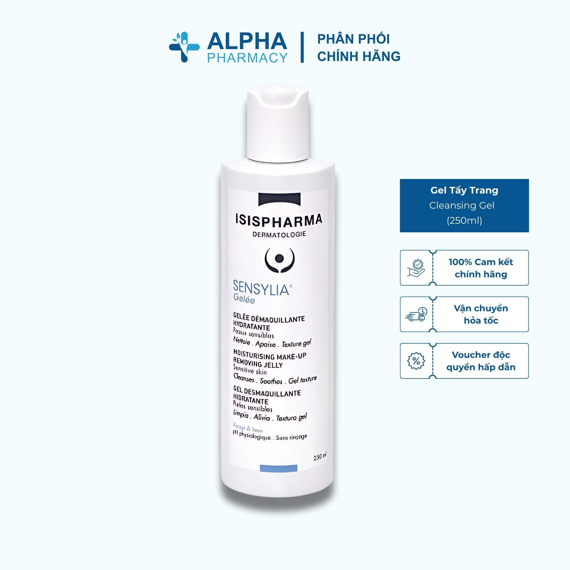 Gel Tẩy Trang Isis Pharma Sensylia Gelee Cleansing Gel Làm Sạch, Dưỡng Ẩm Da – 250ml