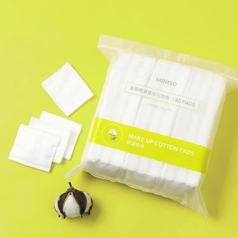 Bông Tẩy Trang Miniso Nhật Bản 100% Cotton Siêu Mềm Siêu Dai 180 Miếng - Image 3