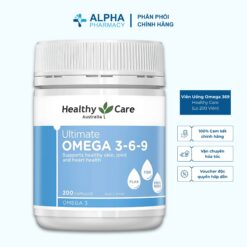 Viên Uống Omega 369 Healthy Care Đẹp Da, Hỗ Trợ Tim Mạch & Não Bộ - Lọ 200 Viên
