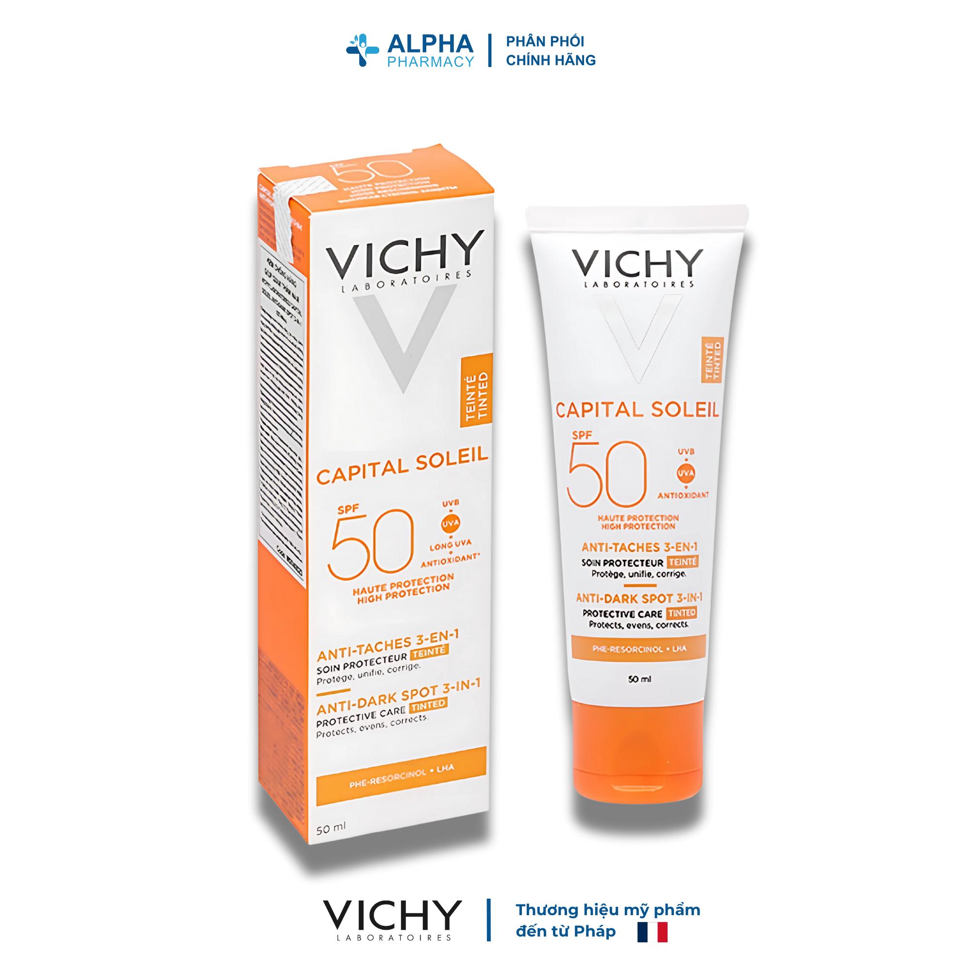 Kem Chống Nắng Có Màu Vichy Capital Soleil Anti-Dark Spot 3-in-1 SPF50+ Giảm Thâm Nám & Ngăn Sạm Da – 50ml - Image 5