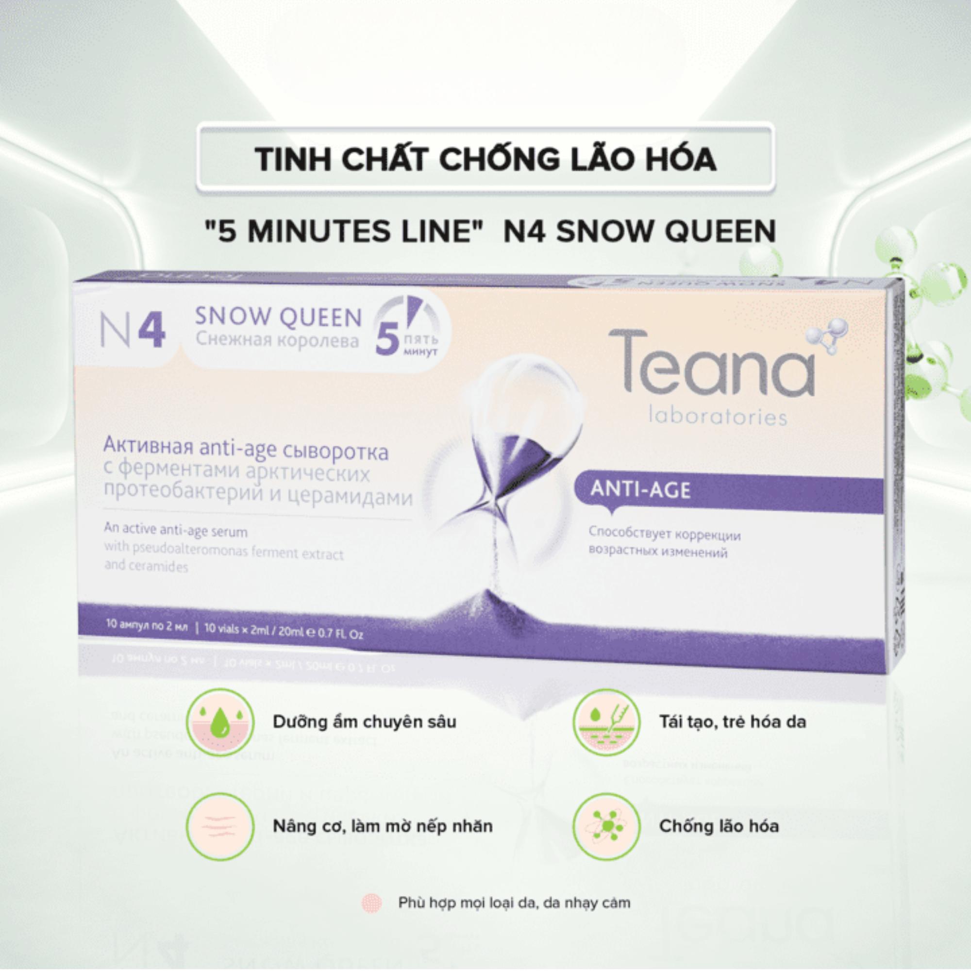 Serum Teana N4 Snow Queen 5 Minutes Line Làm Dịu Da & Làm Sáng Tông Màu Da - 20ml (2ml x 10 ống) - Image 2