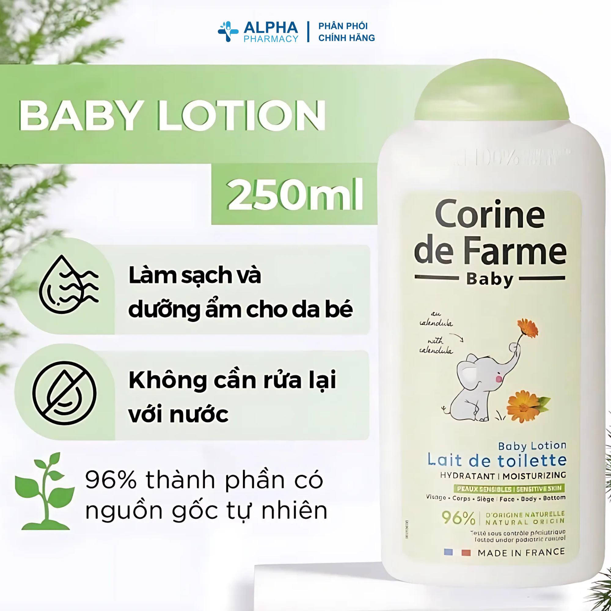 Dung Dịch Làm Sạch Corine De Farme Baby Lotion Không Cần Rửa Lại Với Nước – 250ml/500ml - Image 4