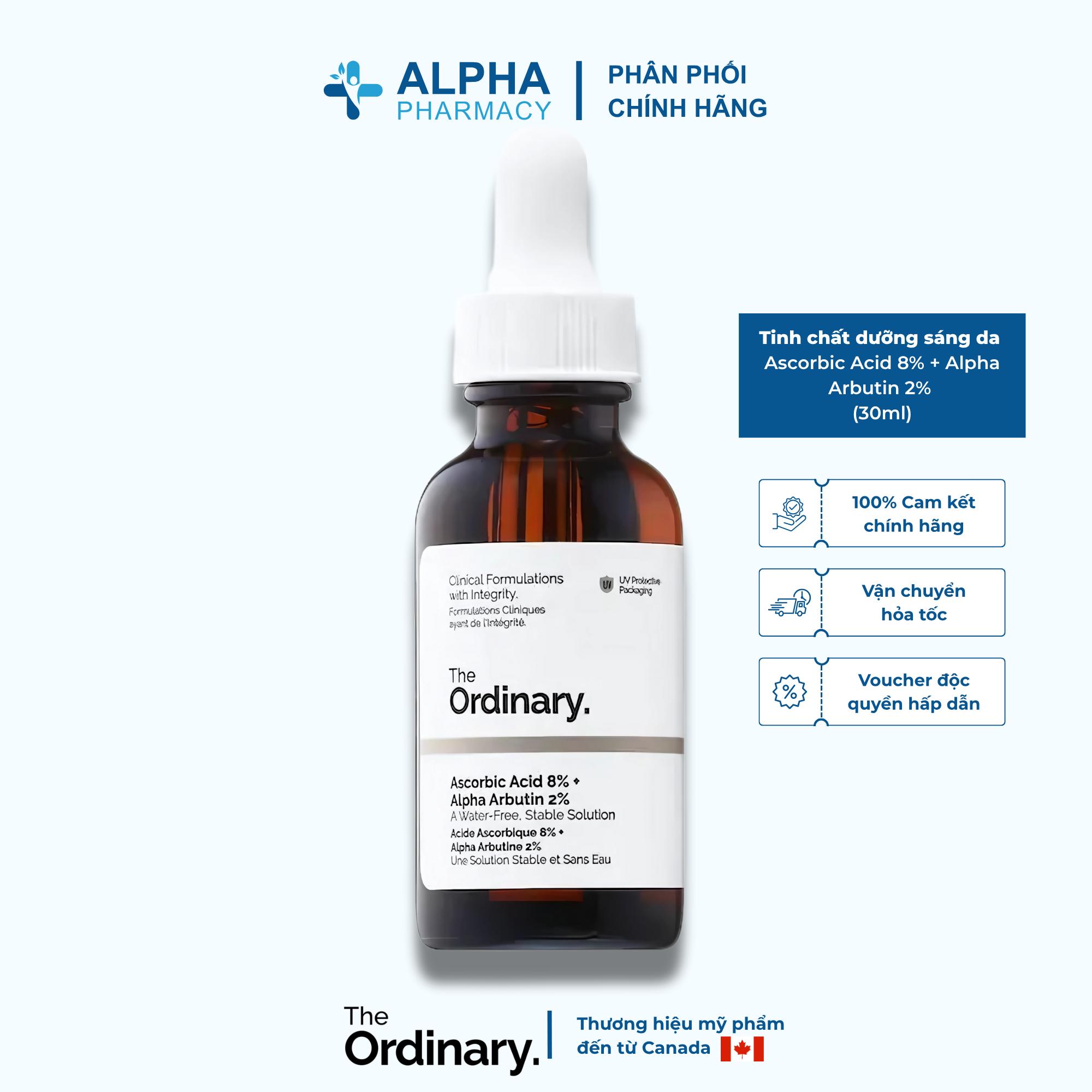 Tinh Chất Dưỡng Sáng Da The Ordinary Ascorbic Acid 8% + Alpha Arbutin 2% Giúp Mờ Nám & Thâm Sạm – 30ml