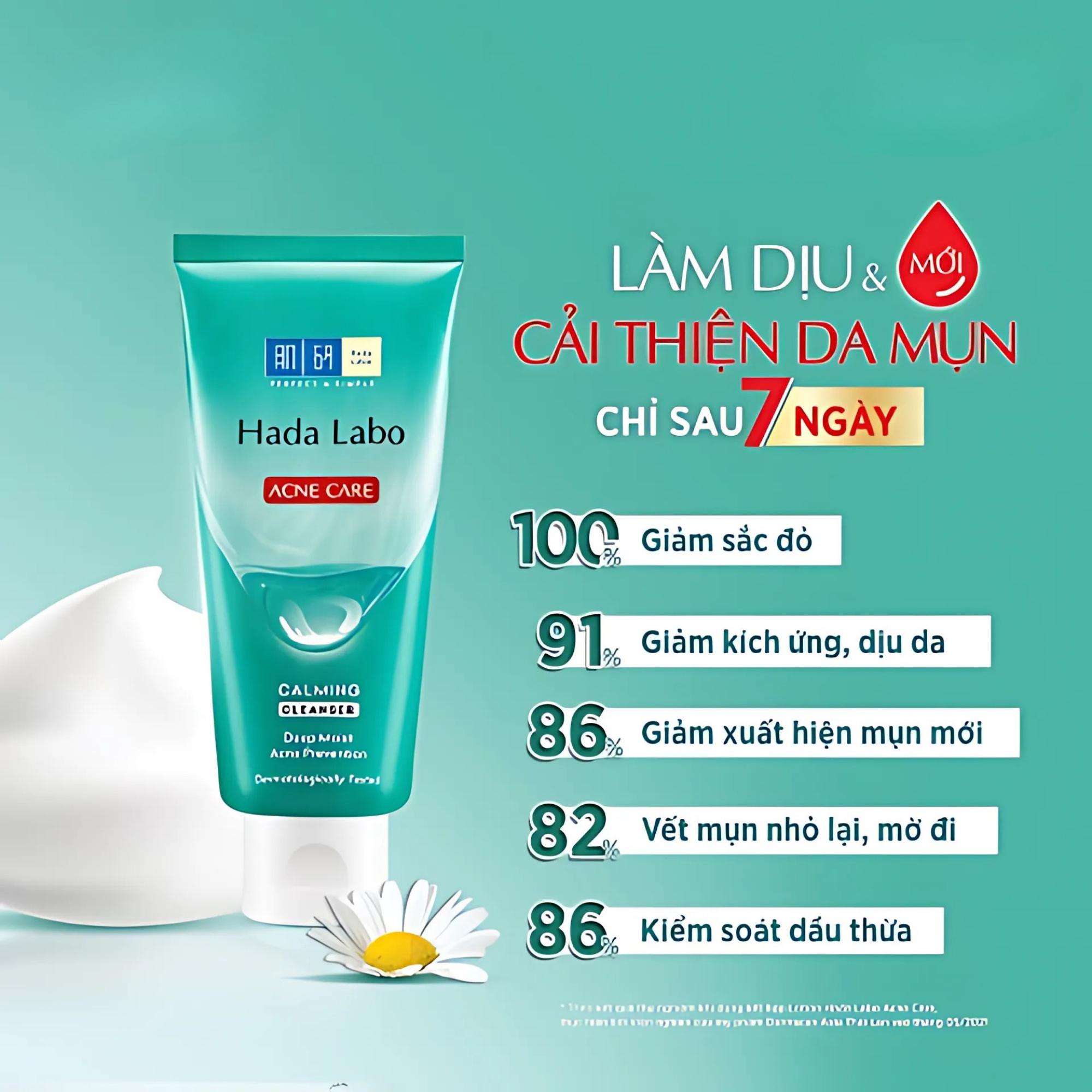 Sữa Rửa Mặt Cho Da Mụn, Nhạy Cảm Hada Labo Acne Care Calming Cleanser – 80g - Image 4