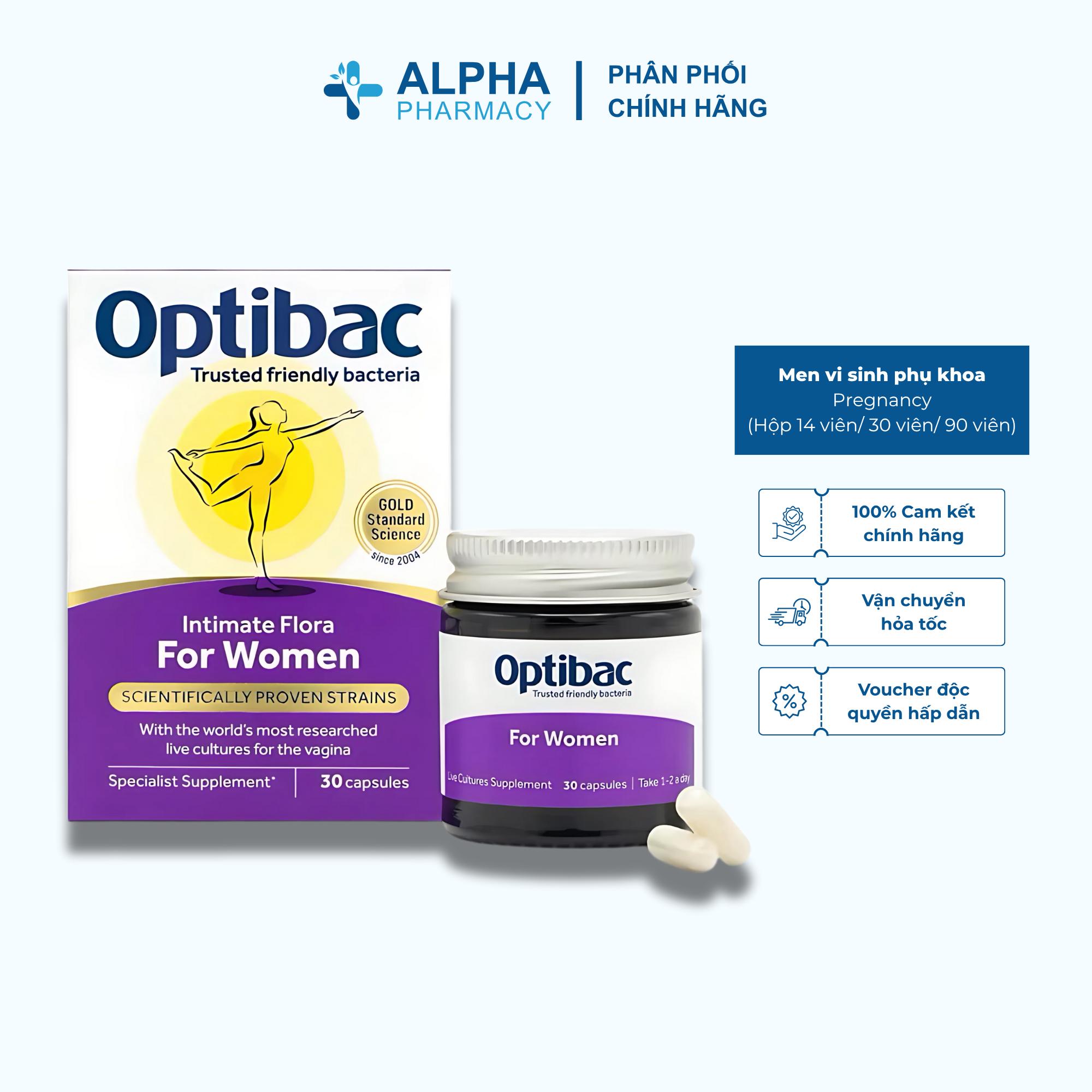 Men Vi Sinh Phụ Khoa Optibac Pregnancy Cho Phụ Nữ - Hộp 14 viên/ Hộp 30 viên/ Hộp 90 viên